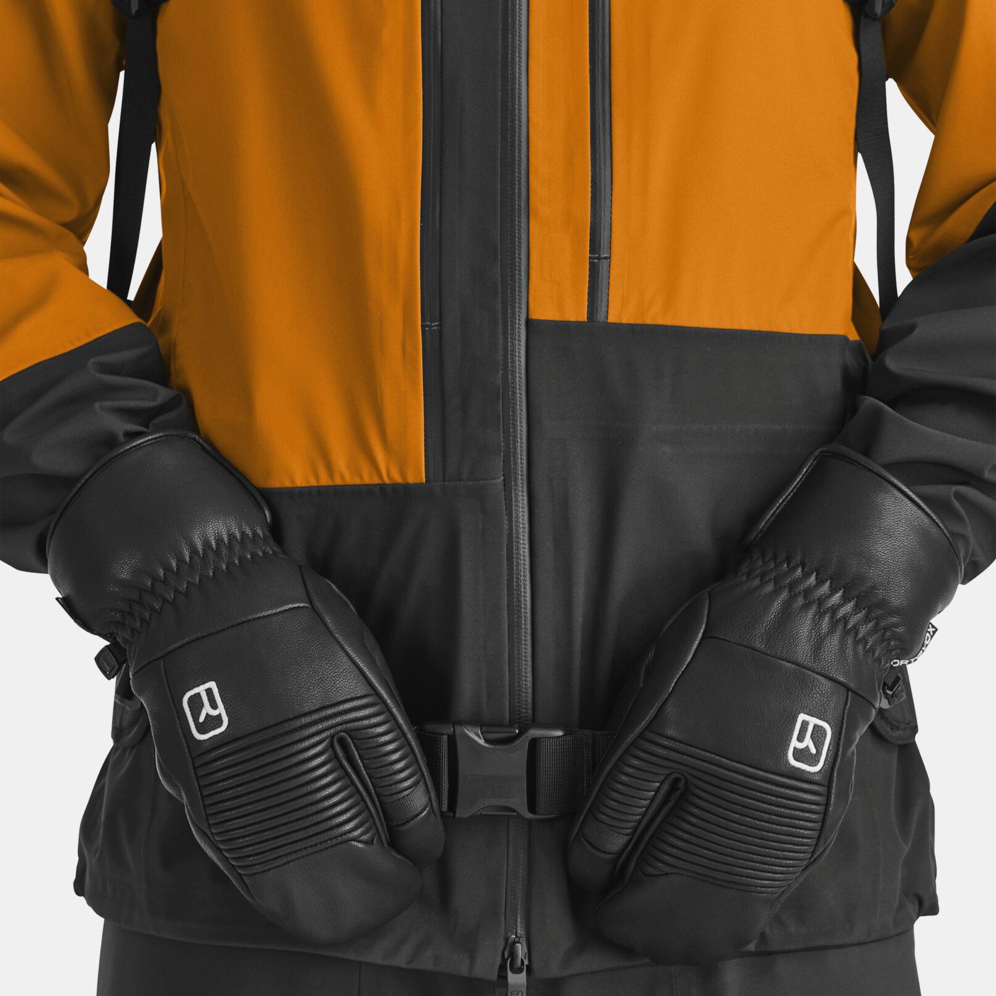 Ortovox Skihandschuhe FULL LEATHER 3 FINGER GLOVE - black raven