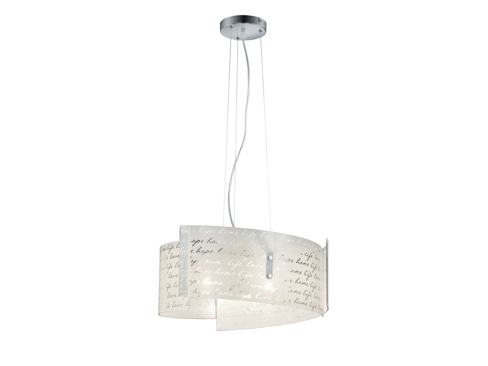 TRIO Leuchten LED Pendelleuchte, Dimmfunktion, LED wechselbar, Warmweiß, groß-e mit Glas Lampenschirm über Esstisch & Couchtisch hängend Ø 50cm