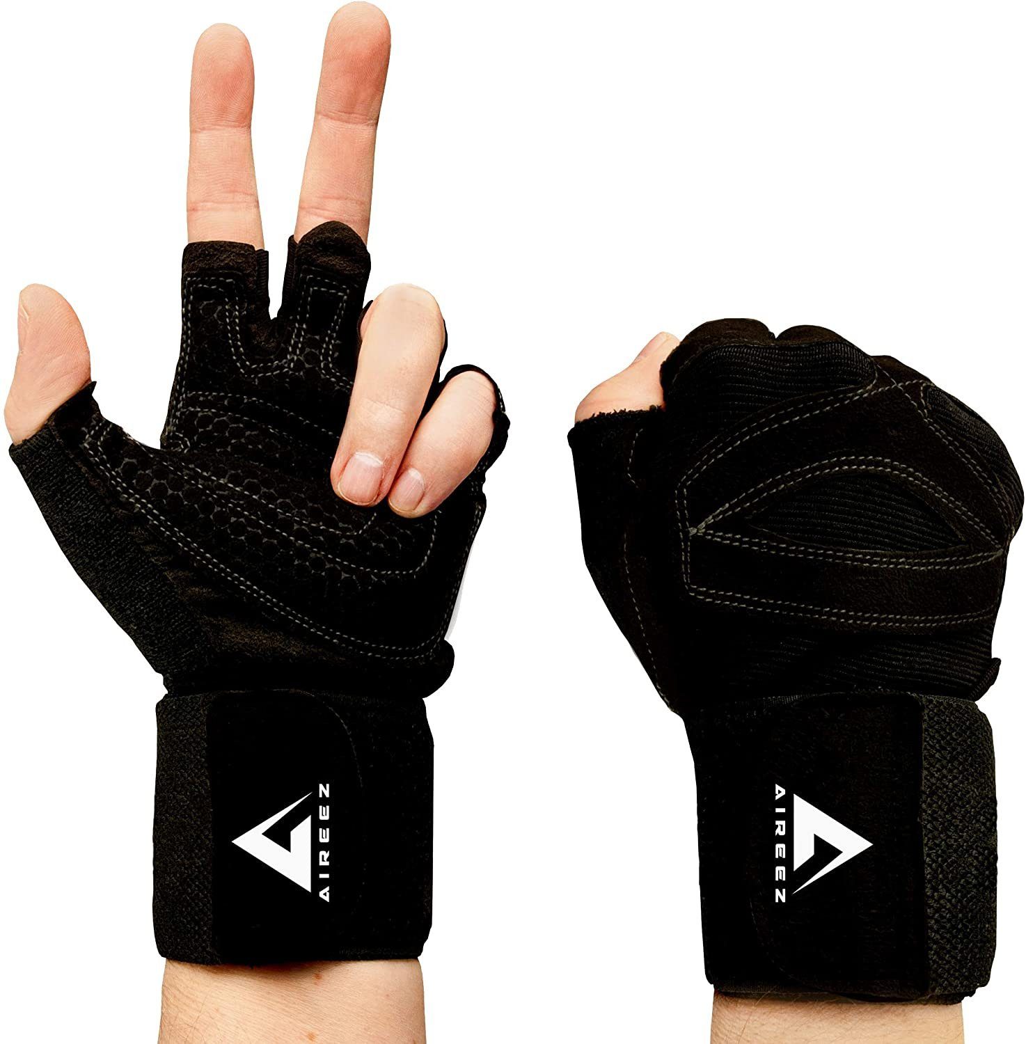 Trainingshandschuhe mit Bandage Herren Damen Fitness Gym Kraftsport Handschuhe