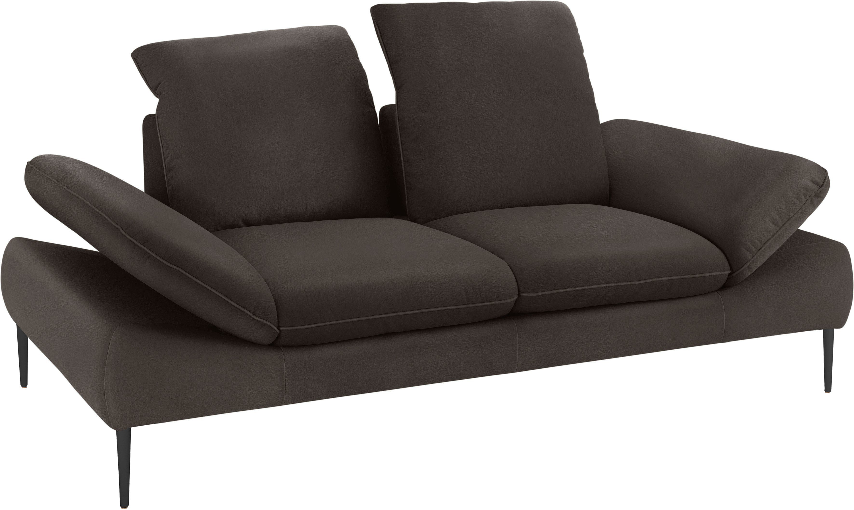 2-Sitzer W.SCHILLIG enjoy&MORE, Sitztiefenverstellung, 202 cm Breite schwarz Füße pulverbeschichtet,