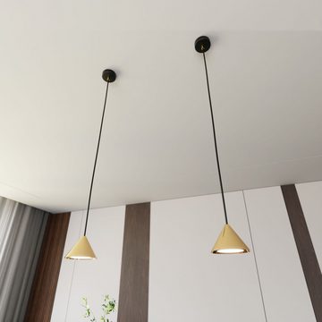 Licht-Erlebnisse Pendelleuchte MIRA, ohne Leuchtmittel, Metall H: max. 100 cm in Schwarz Gold GX53 rund