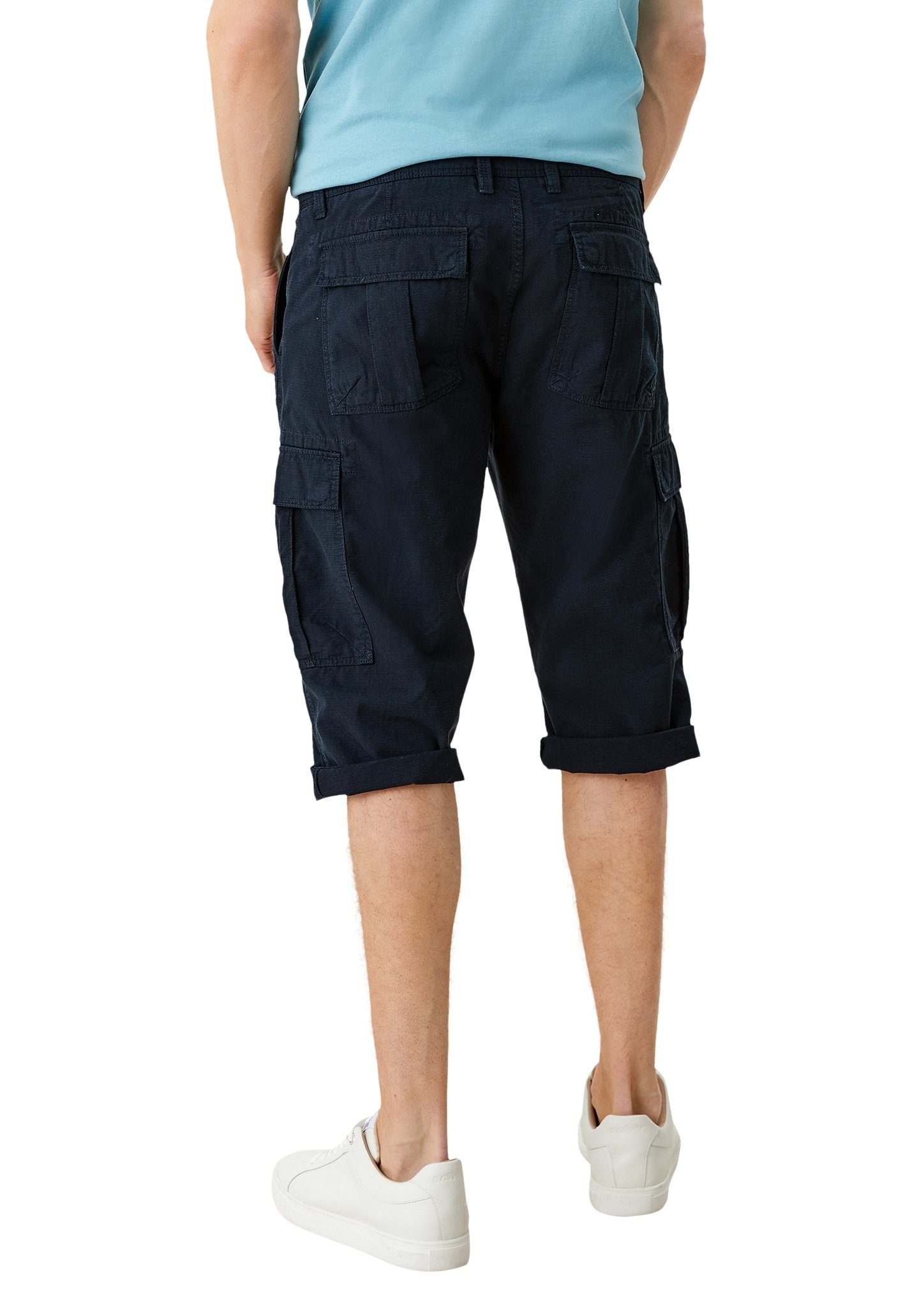 Shorts Garment Bermudashorts s.Oliver Loose: Dye nights blue mit (1-tlg) Cargotaschen