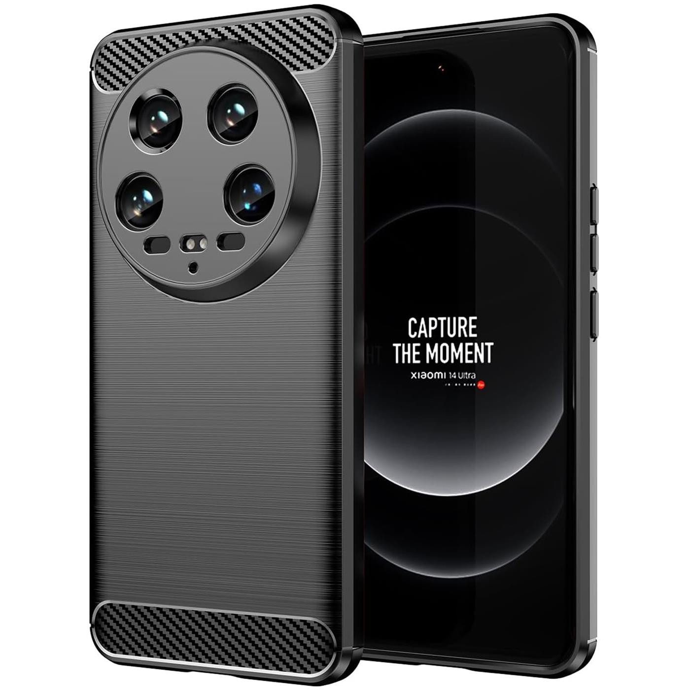 CoolGadget Handyhülle Carbon Handy Hülle für Xiaomi 14 Ultra 6,73 Zoll, robuste Telefonhülle Case Schutzhülle für Xiaomi 14 Ultra Hülle