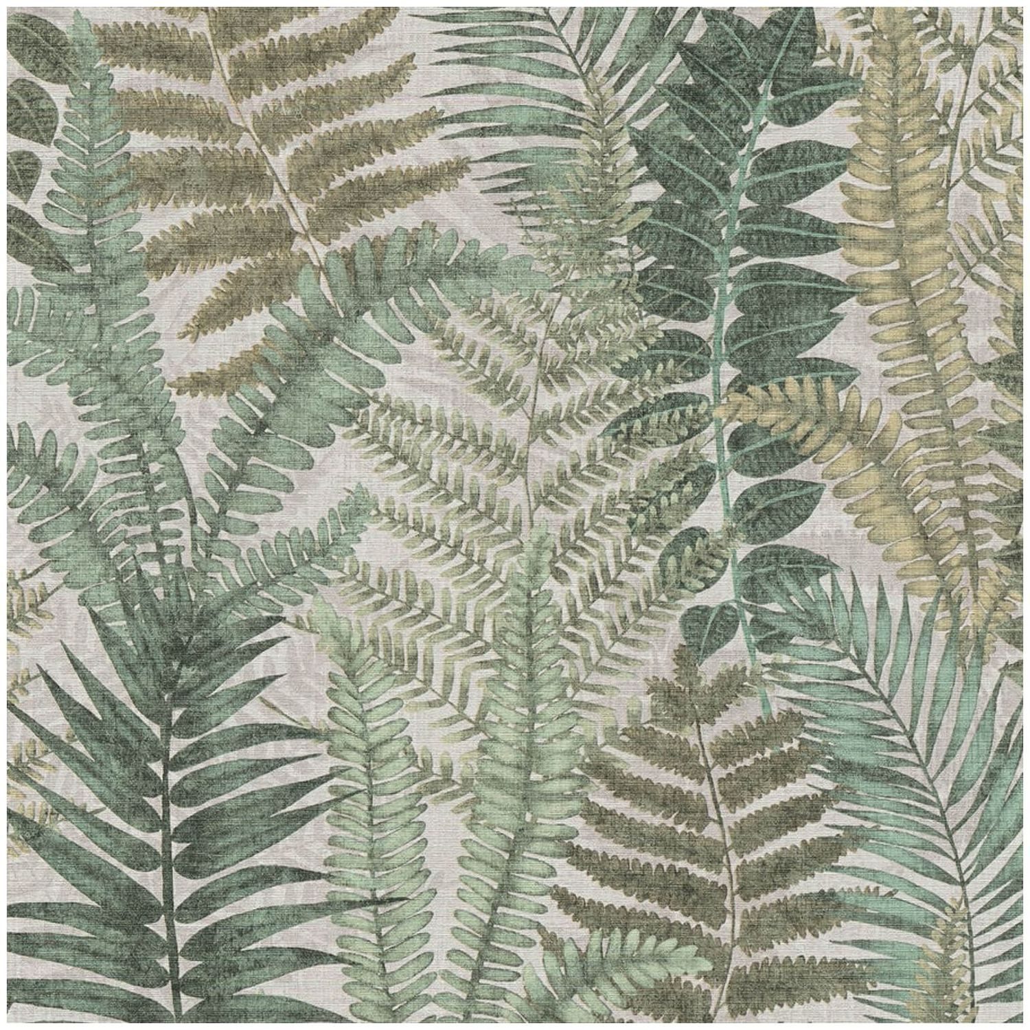 Profhome Vliestapete 393474-GU Natur Tapete Floral matt grün beige-grau hell-braun, geprägt, (1 Rolle, 5,33 qm), heißgeprägte Vliestapete, grün