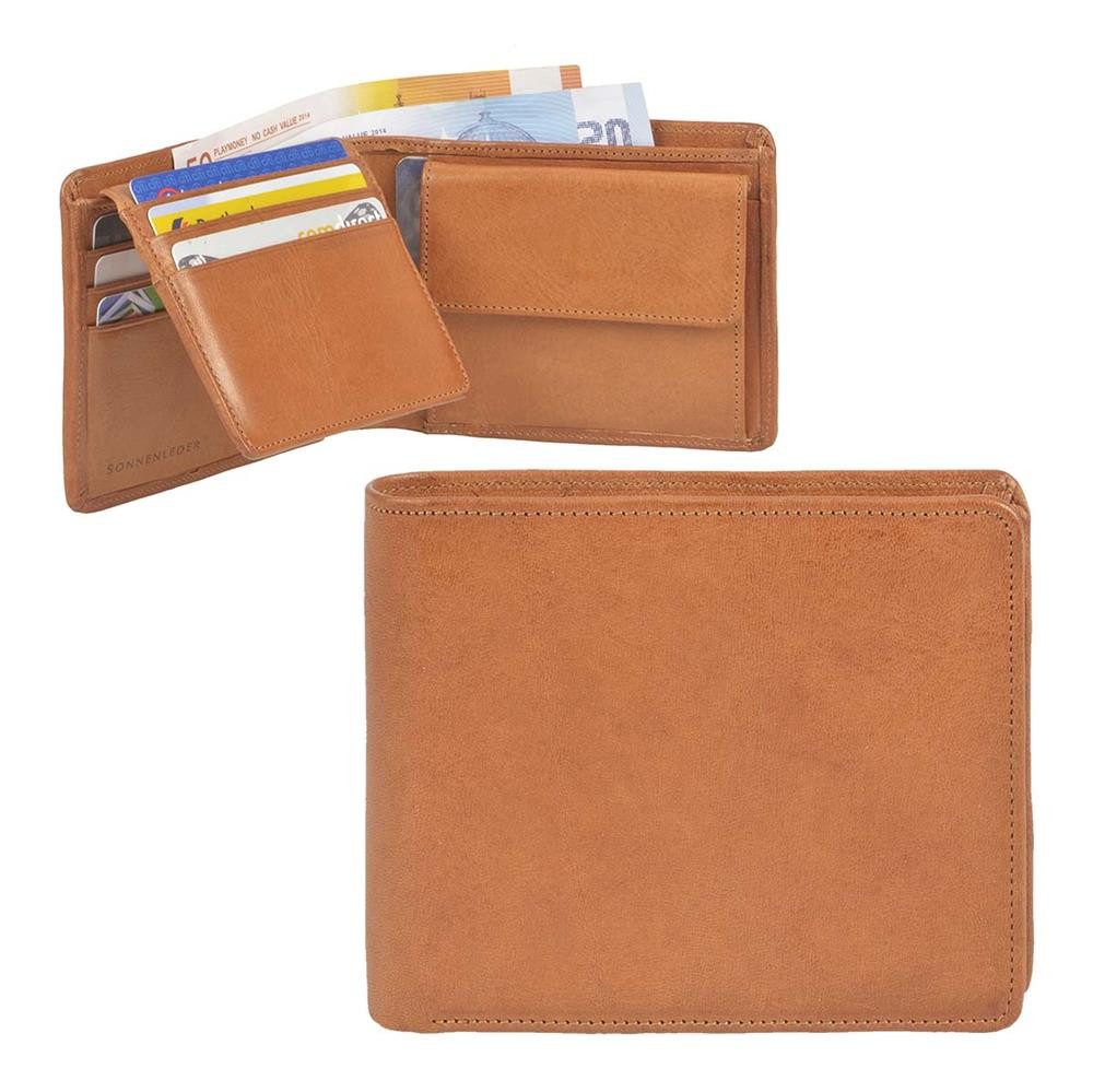 Sonnenleder Geldbörse Lech Portemonnaie Herren Leder im Querformat 8 Kartenfächer sehr edel, Herrenbörse, Portemonnaie, Querformat 11,5x9,5cm, besonders edel