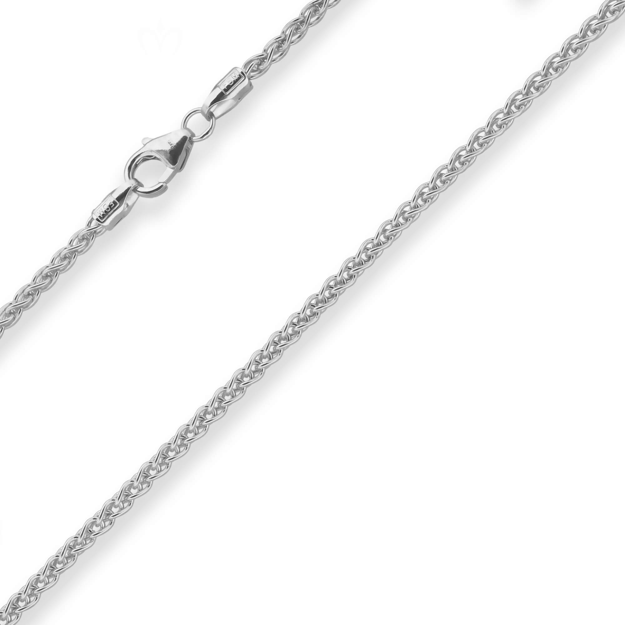 Schmuck Krone Silberkette 2,1mm Zopfkette aus 925 Silber 60cm, Silber 925