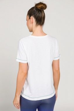 Gina Laura Rundhalsshirt T-Shirt Rückendruck Rundhals Halbarm