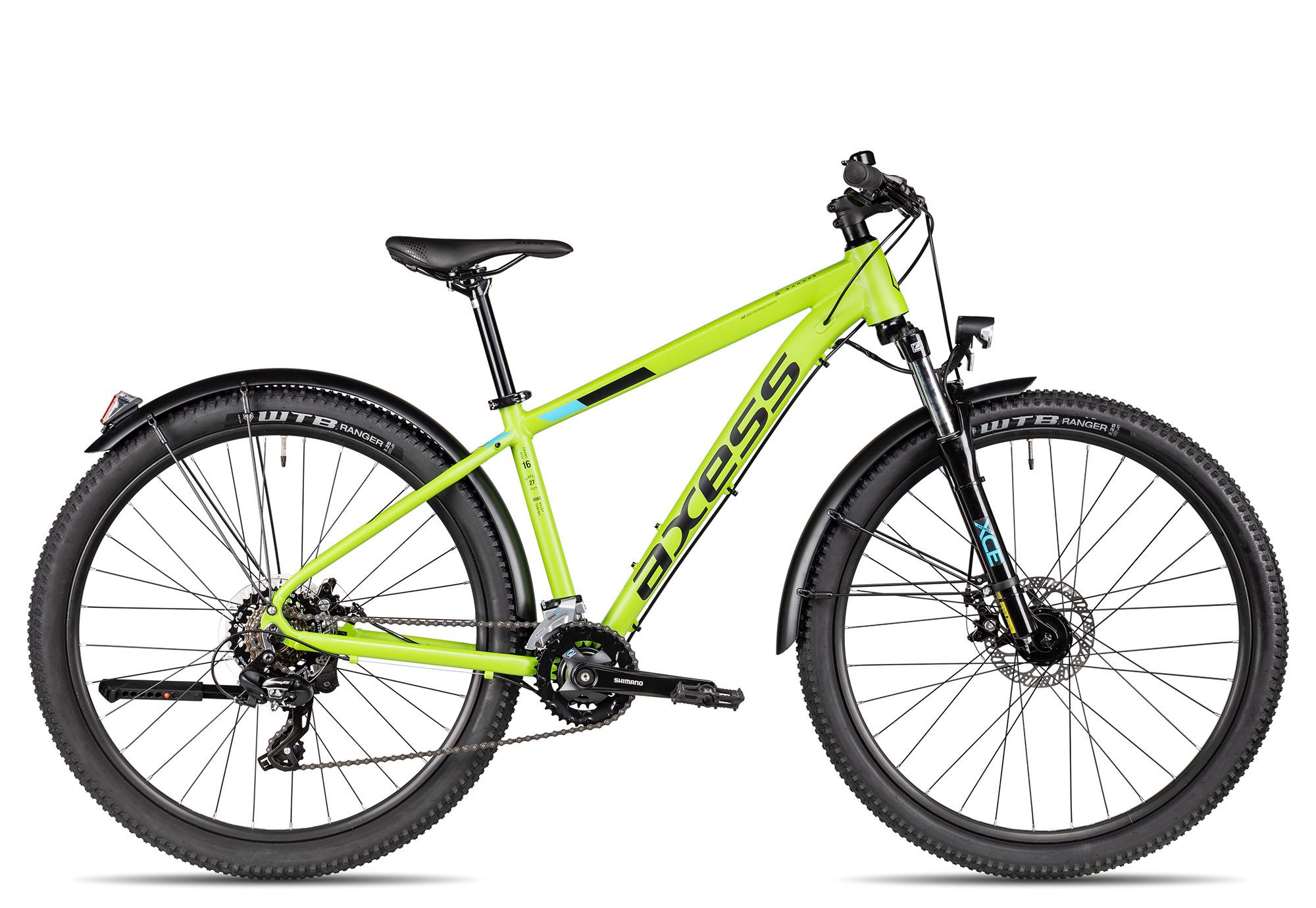 Axess Mountainbike SANDEE ATB, 16 Gang Shimano RD-TX800-7 Schaltwerk, Kettenschaltung, mechanische Scheibenbremse grün