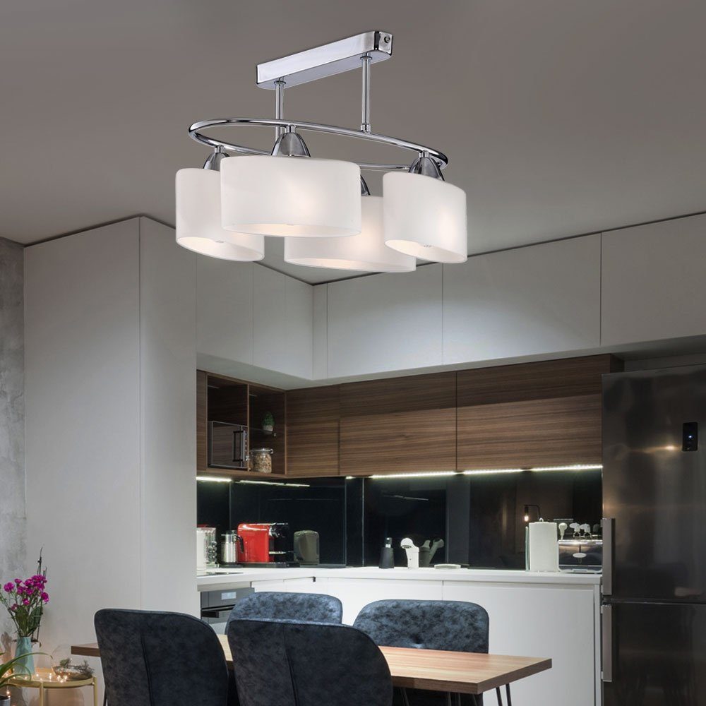 etc-shop Deckenstrahler, nicht Deckenlampe Leuchtmittel inklusive, Deckenleuchte Wohnzimmerleuchte chrom Küchenlampe