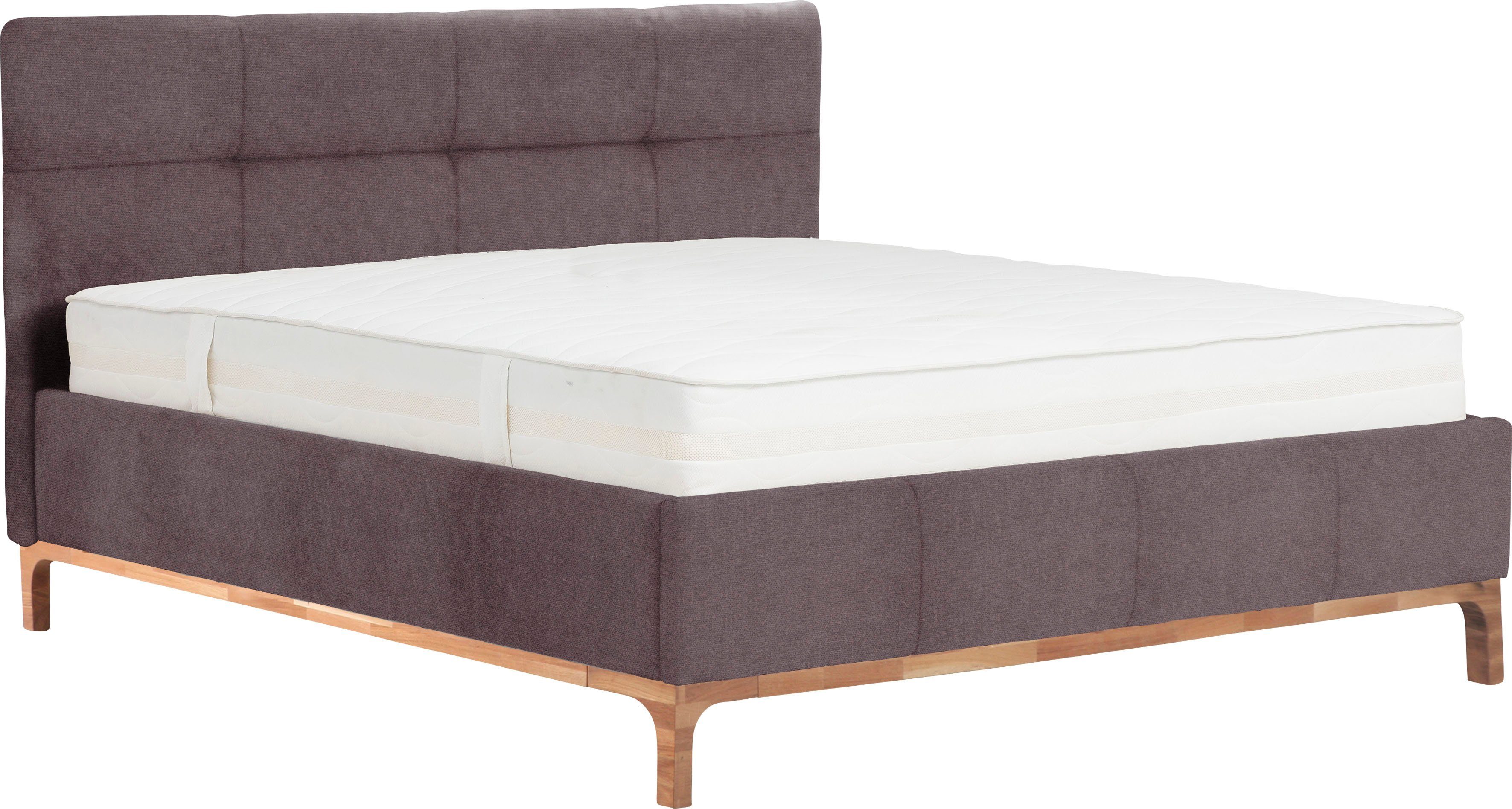 Home affaire Polsterbett NOAN, Stauraumbett inkl. 7-Zonen-Matratze H2-H4 (mit Lattenrost und Gasdruckfedern), geräumiger Bettkasten, 140/160/180 cm x 200 cm