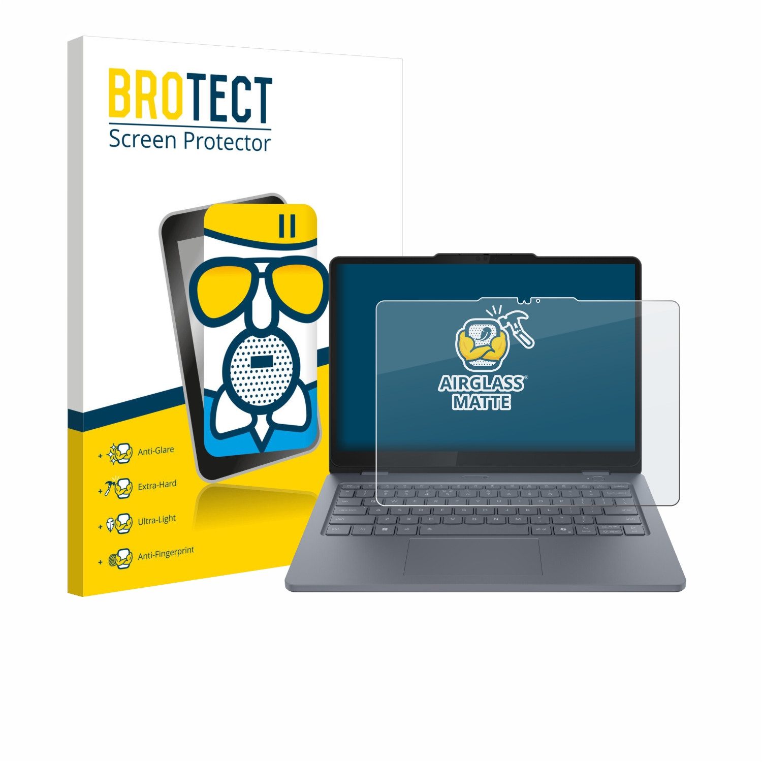 BROTECT Displayschutzglas Folie für Lenovo 13w 2-in-1 Gen 3, Schutzfolie Glas Panzer Display Schutz matt