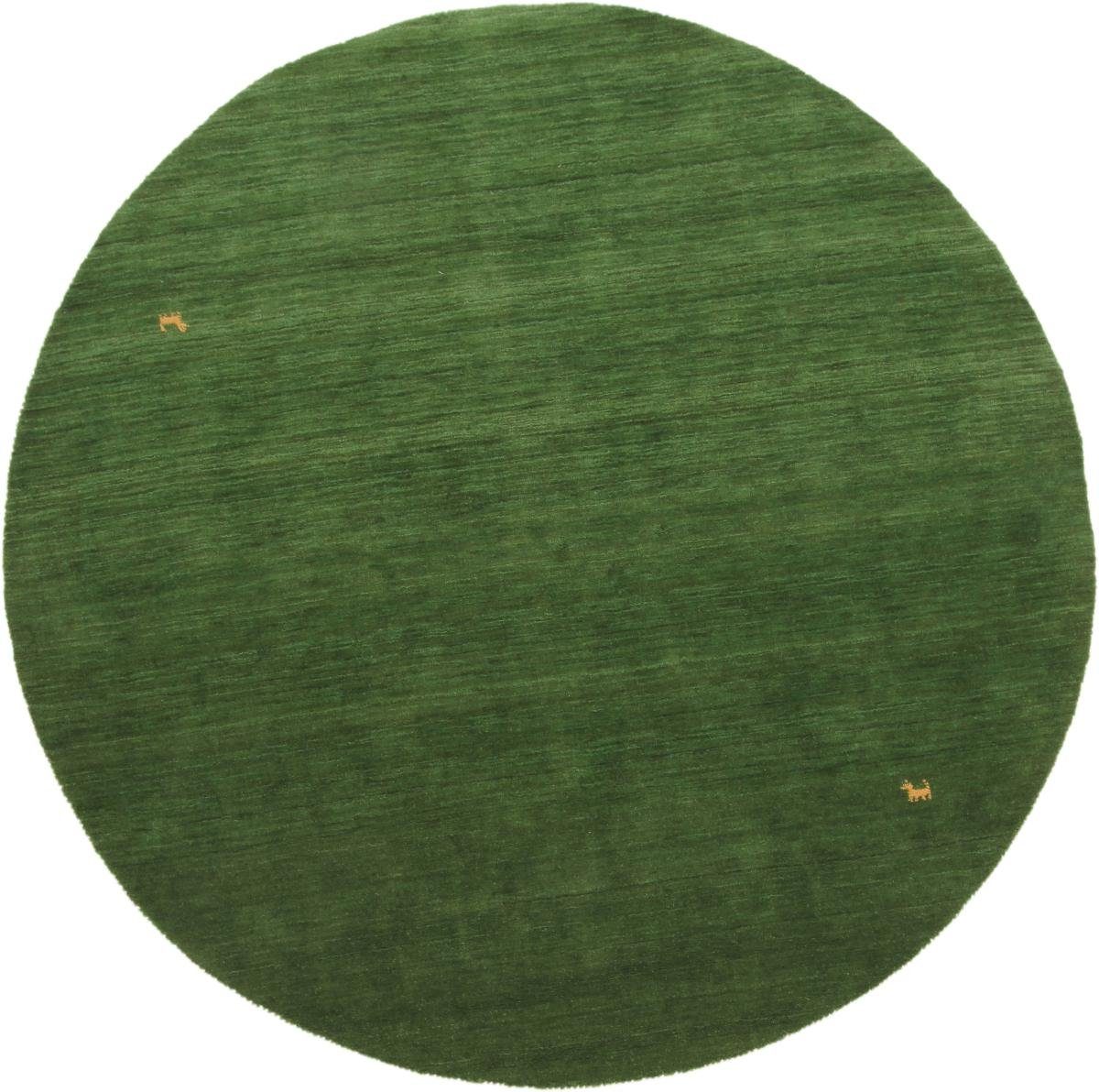 Orientteppich Loom Gabbeh Green 299x301 Moderner Orientteppich Rund, Nain Trading, rund, Höhe: 12 mm
