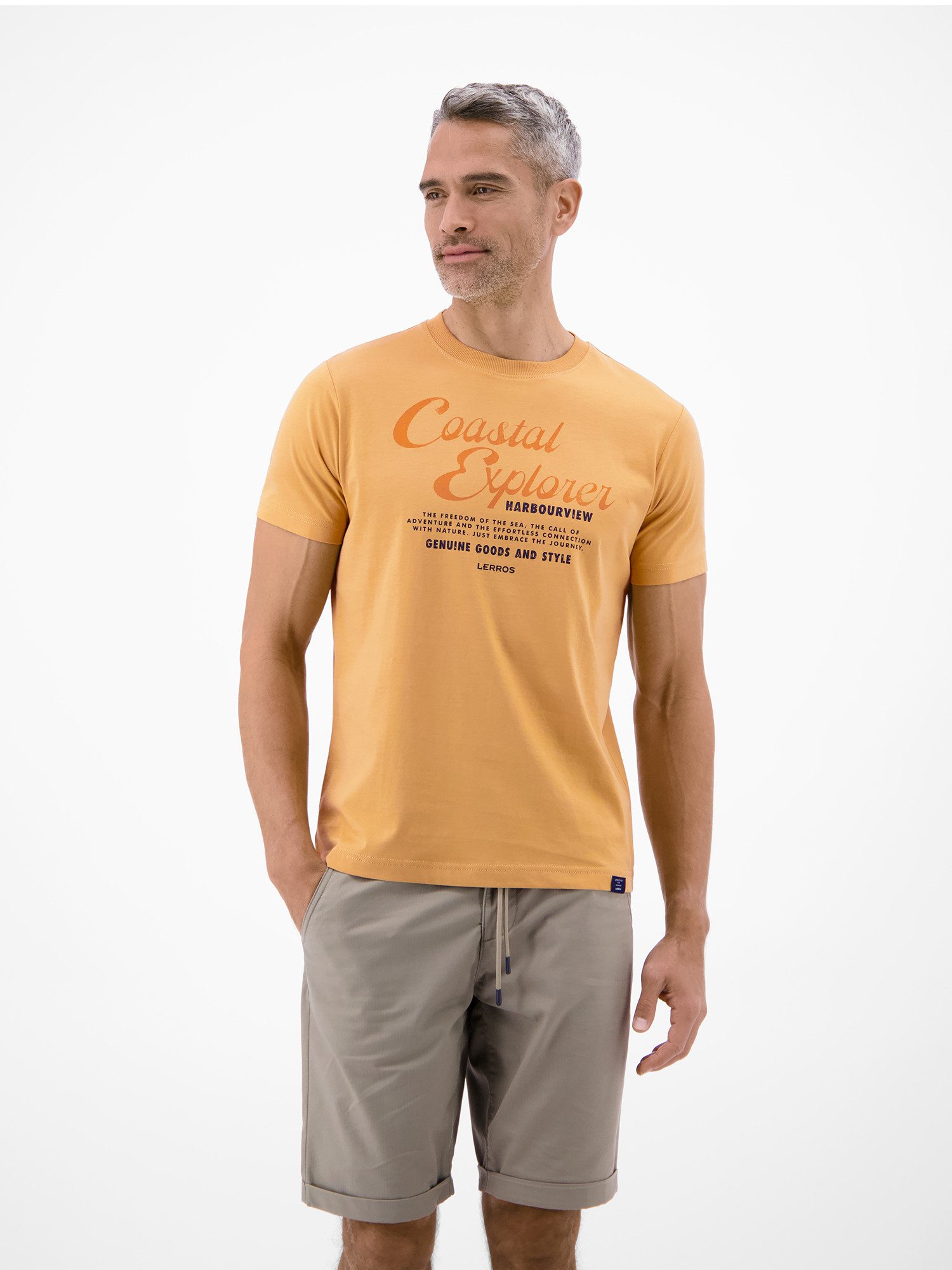 LERROS T-Shirt T-Shirt aus 100 % Baumwolle mit Brustprint