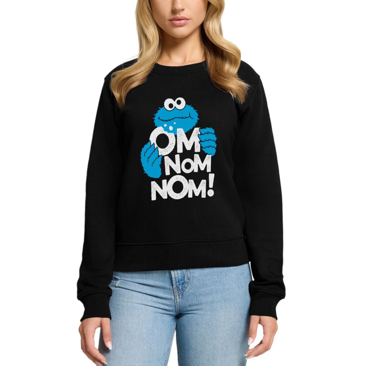 Spreadshirt Sweatshirt Sesamstraße Krümelmonster Om Nom günstig online kaufen