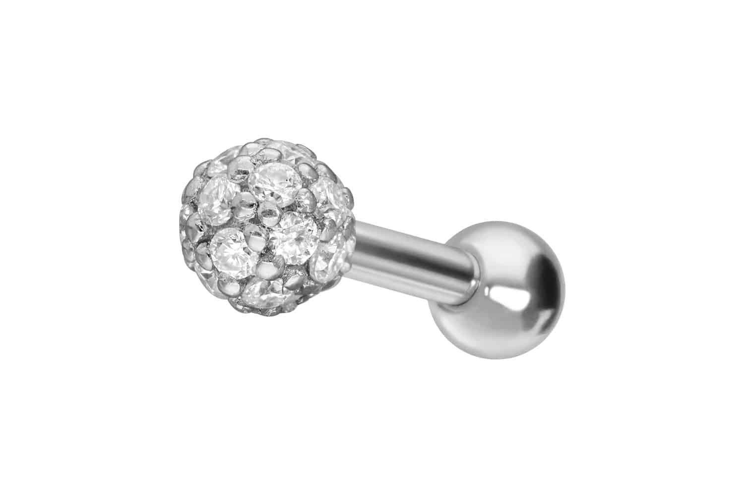Piercing-Set 14/18 Karat Gold Ohrpiercing MOISSANIT-KUGEL