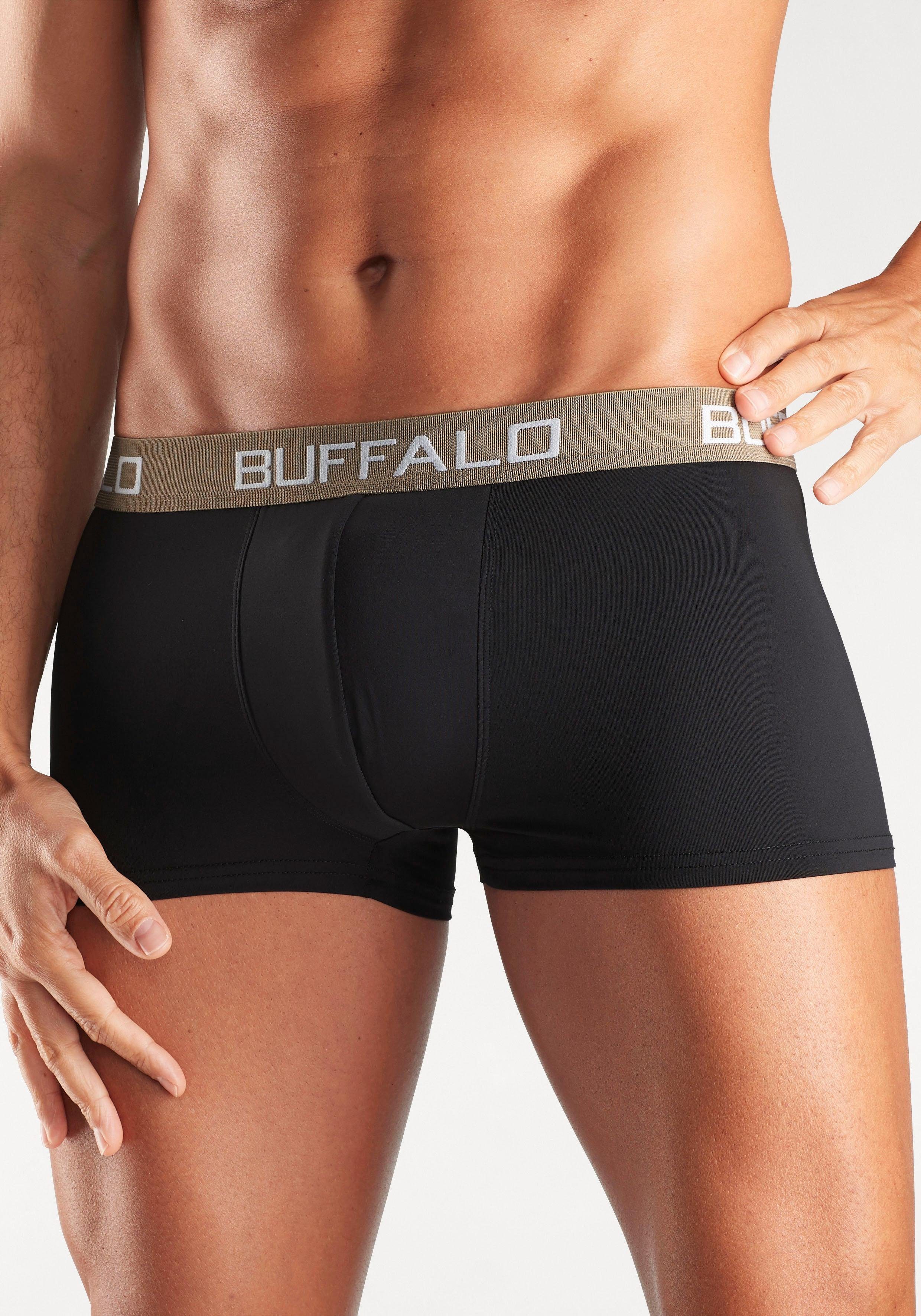 Buffalo (Packung, mit in Hipster-Form Kontrastbund Boxershorts schwarz 4-St)
