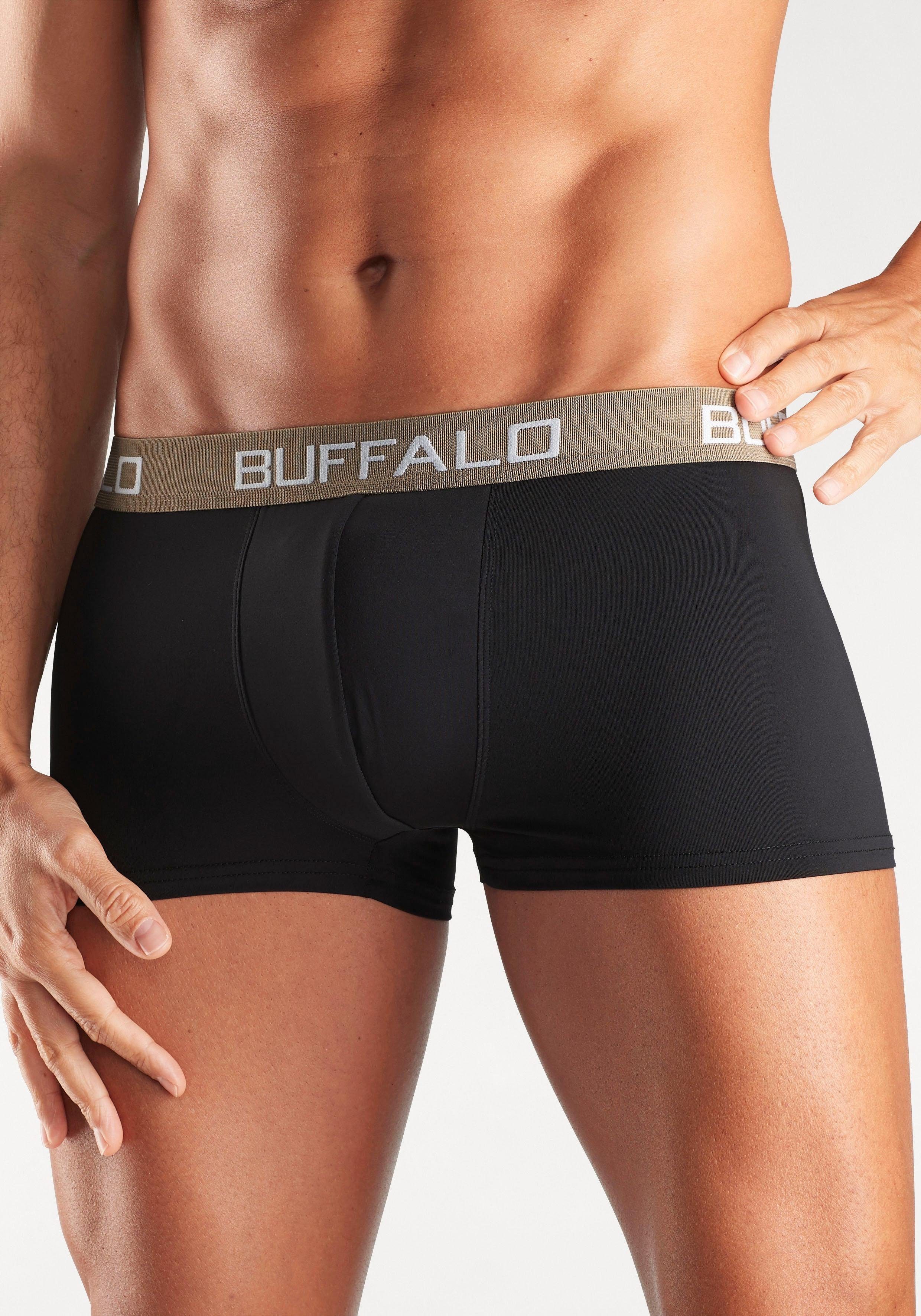 Buffalo Hipster (Packung, 4-St) knapp sitzende Boxershorts mit Kontrastbund aus Baumwollmischung