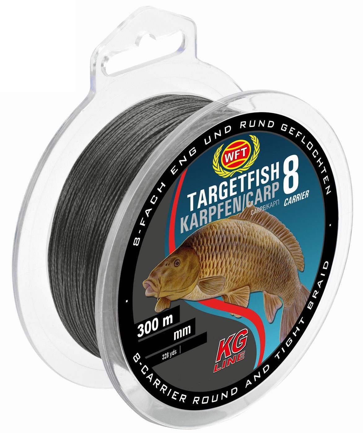 Angelschnur WFT TF8 Karpfen black 0,22mm 300m 20Kg - Karpfenschnur