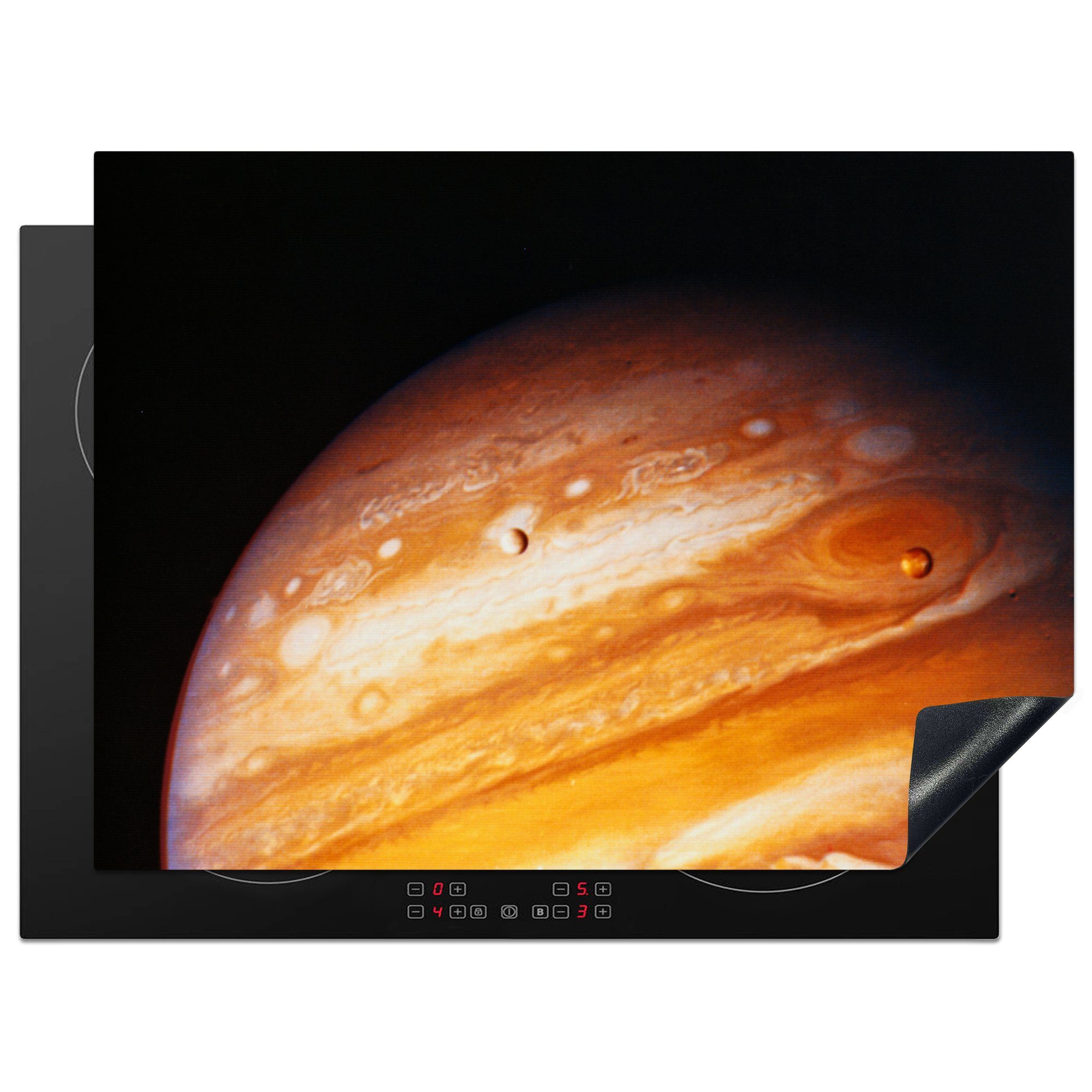 MuchoWow Herdblende-/Abdeckplatte Blick auf den Jupiter, Vinyl, (1 tlg), 71x52 cm, Induktionskochfeld Schutz für die küche, Ceranfeldabdeckung