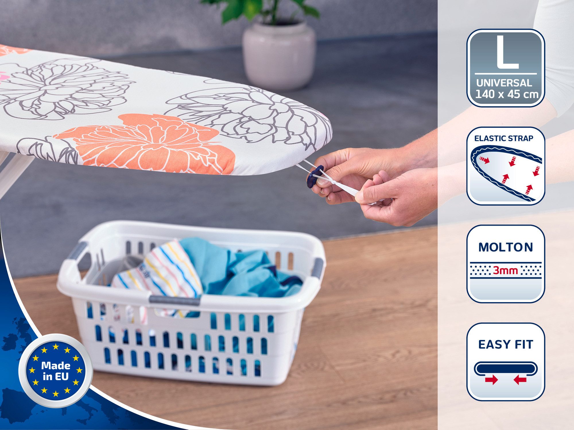 Leifheit Ersatz-Bügelbrettbezug Bügeltischbezug Cotton Comfort L/Universal, günstig online kaufen