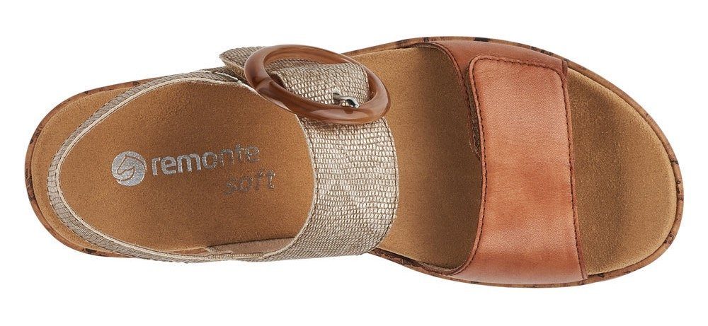 Sandale taupe-braun mit Klettverschluss praktischem Remonte