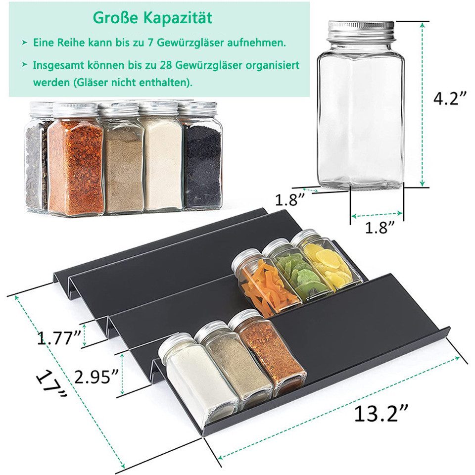 Coonoor Gewürzregal Gewürzregale 4 Stk Ausziehbar, günstig online kaufen