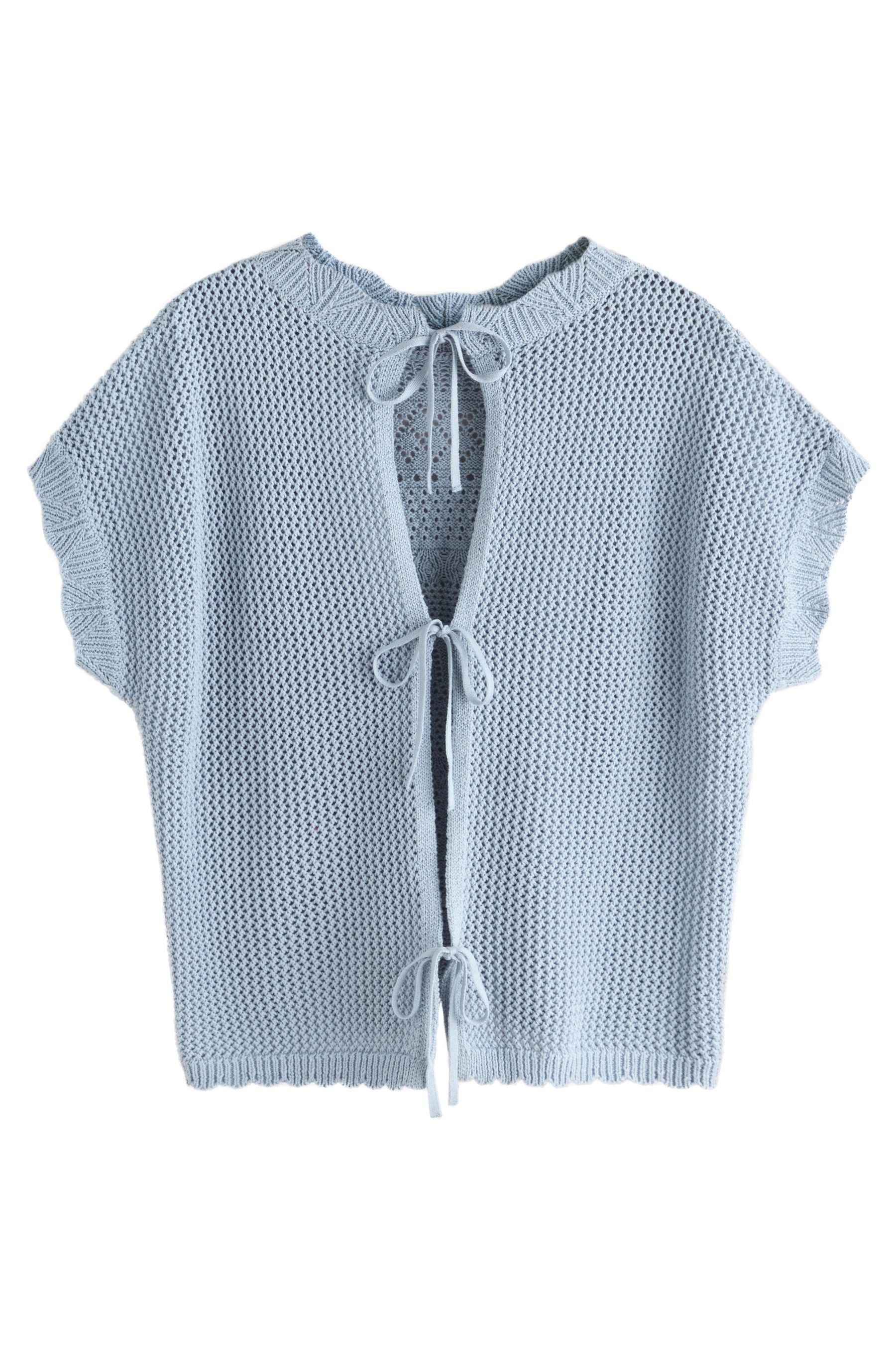 Stricktop Tank-Cover-up mit Muschelmuster