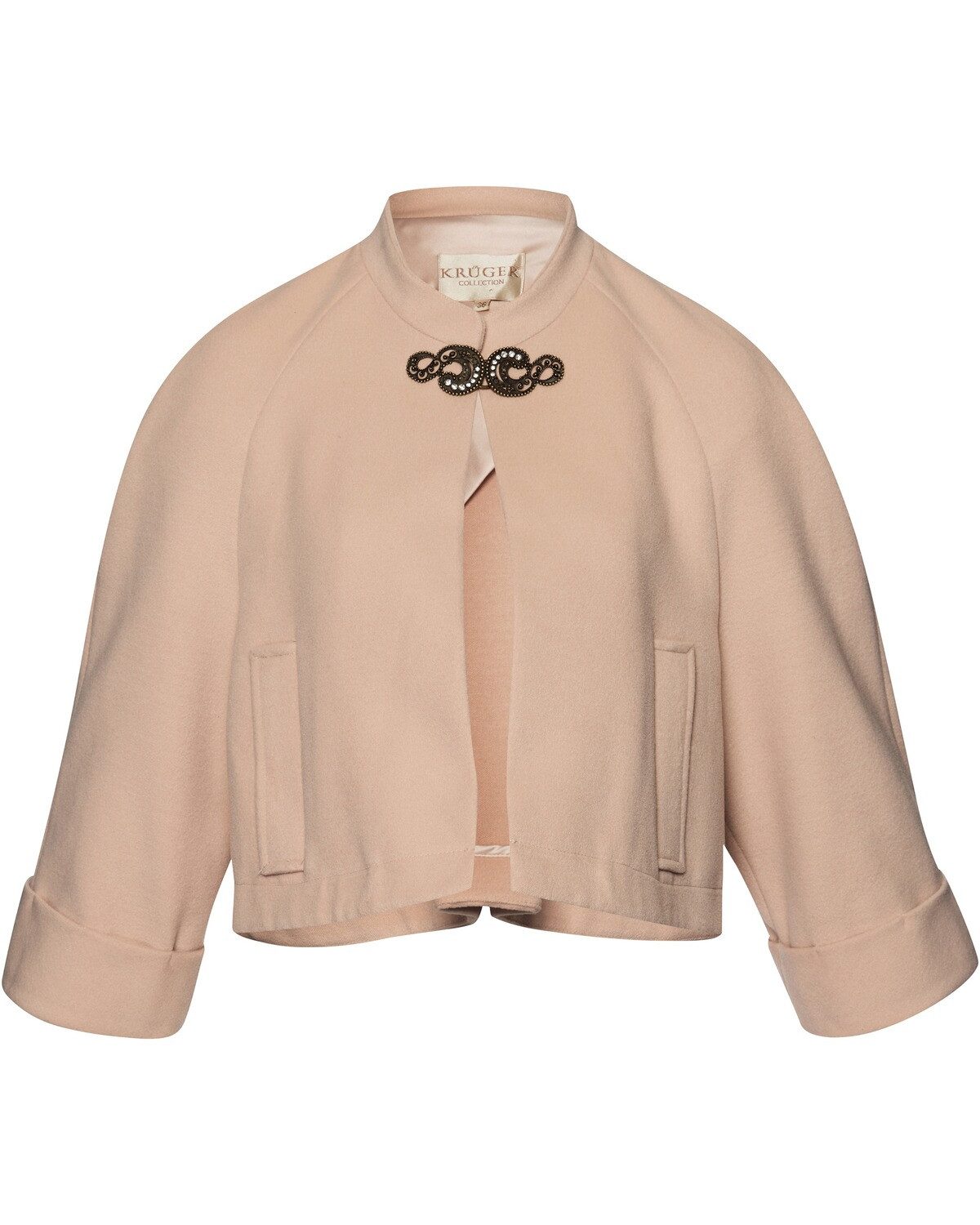 KRÜGER COLLECTION Trachtenjacke Kurze Jacke mit Brosche
