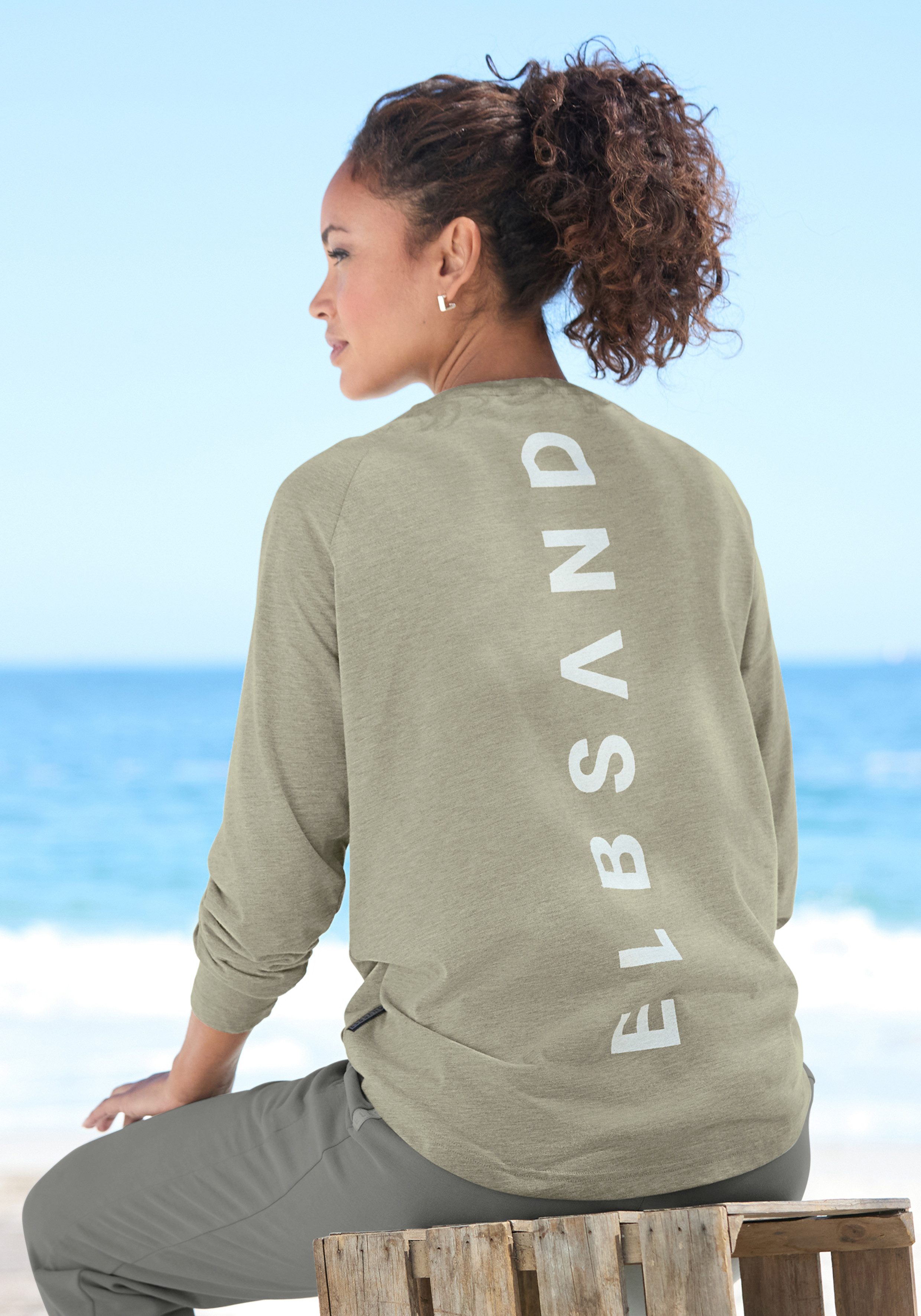 Elbsand Longsleeve Tira mit Logodruck hinten, Langarmshirt, sportlich-casual