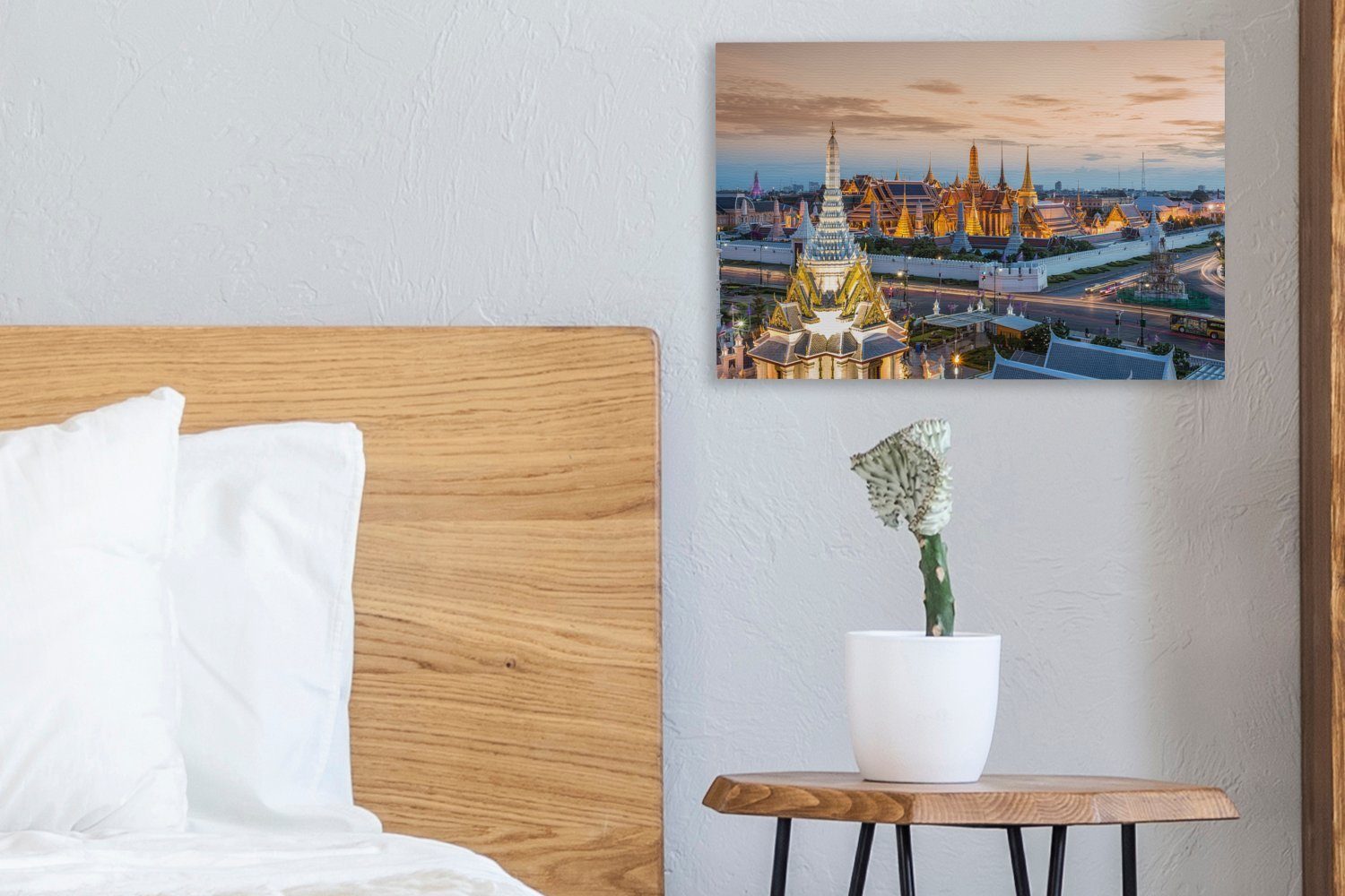 - Wandbild Sonne Stadt, Thailand Leinwandbilder, cm Leinwandbild St), (1 Aufhängefertig, Wanddeko, OneMillionCanvasses® 30x20 -