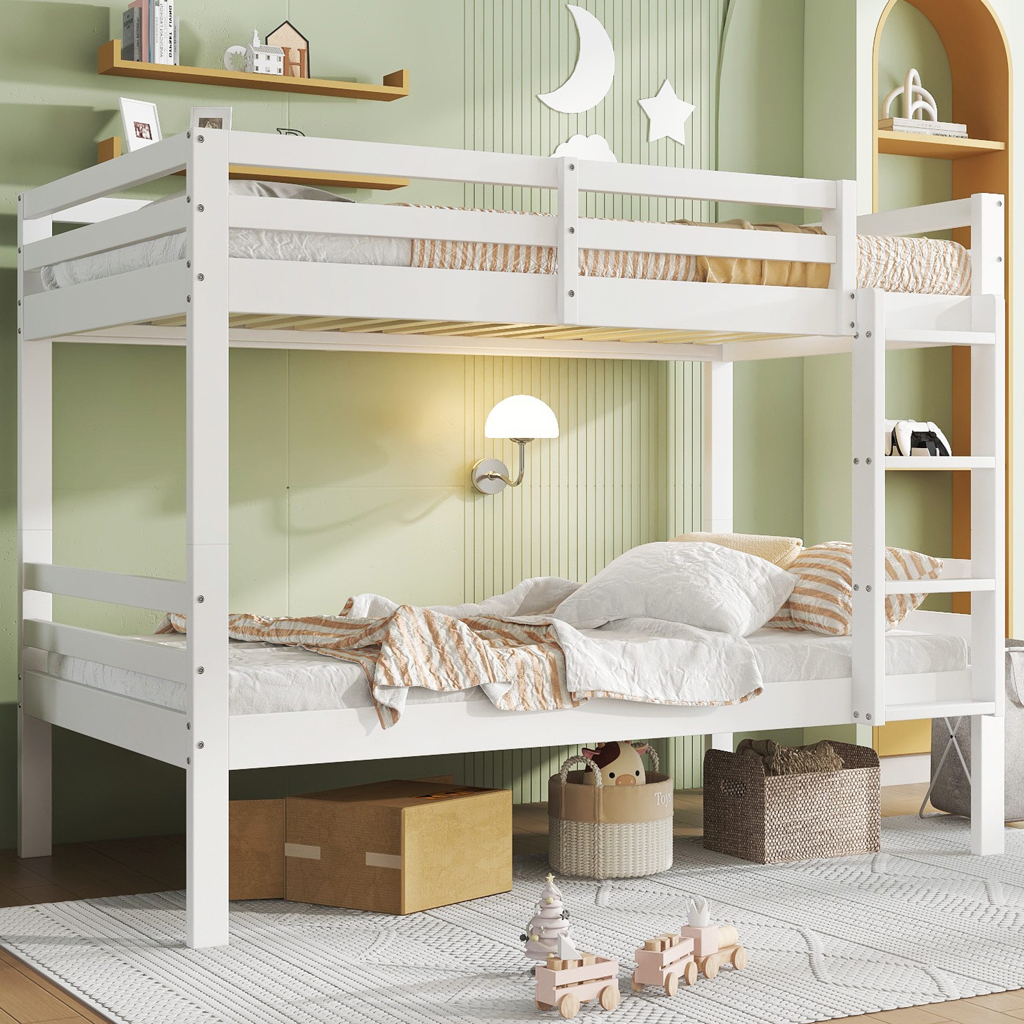 Flieks Etagenbett, Massivholz Kinderbett Umwandelbar 90x200cm günstig online kaufen