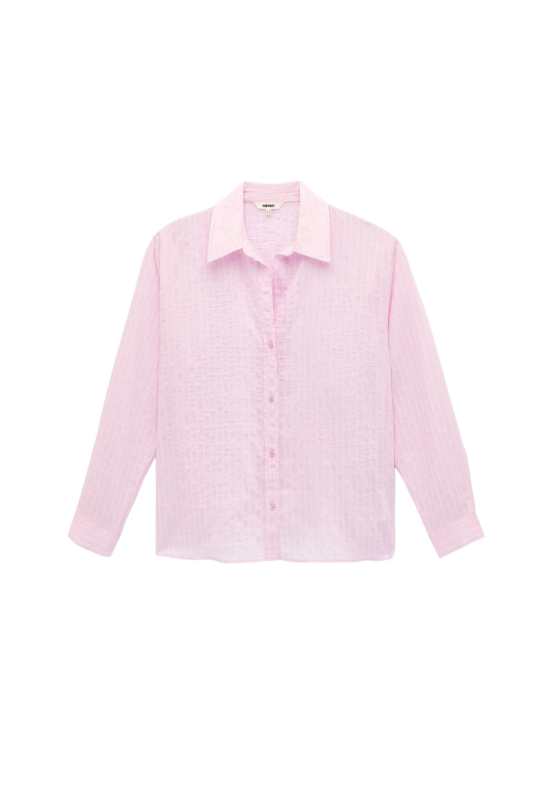 Koton T-Shirt Oversize Mit Knöpfen Langarmshirt