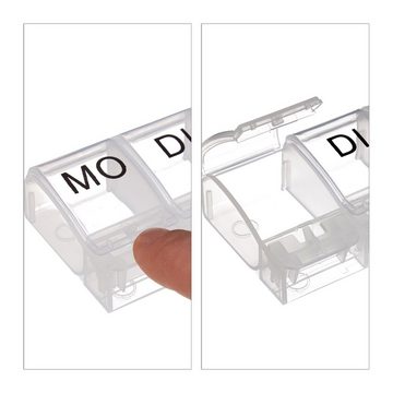 relaxdays Pillendose 10x Medikamentenbox transparent Deutsch