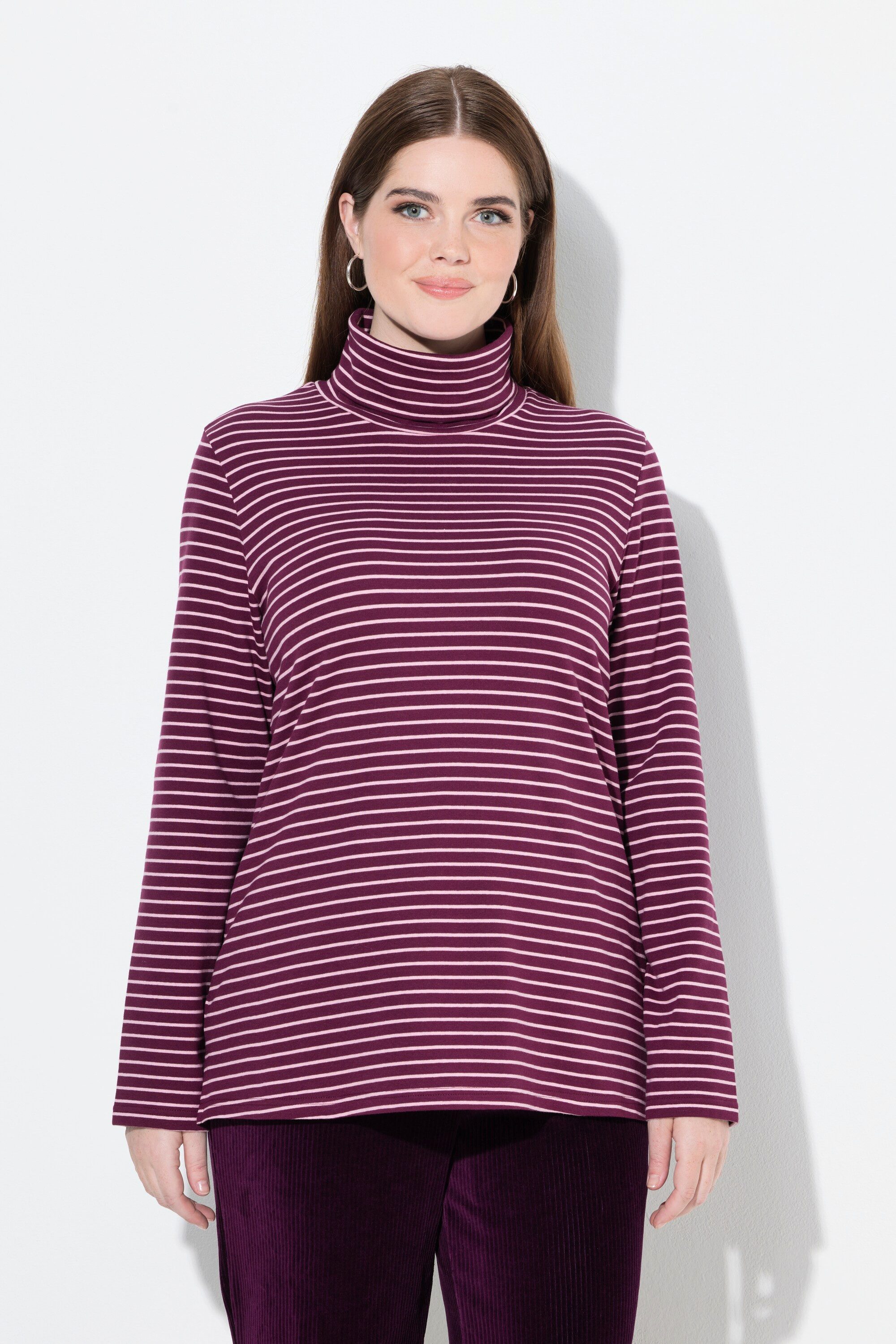 Ulla Popken T-Shirt Shirt gerippt Slim günstig online kaufen