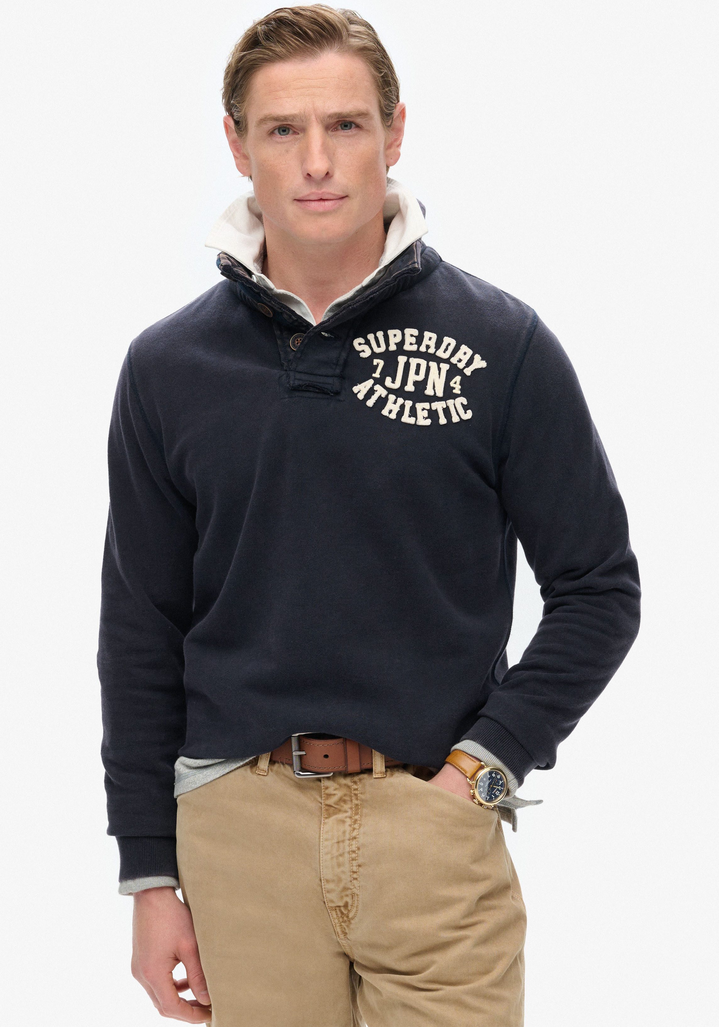 Superdry Sweatshirt Vintage Athletic Henley Jumper