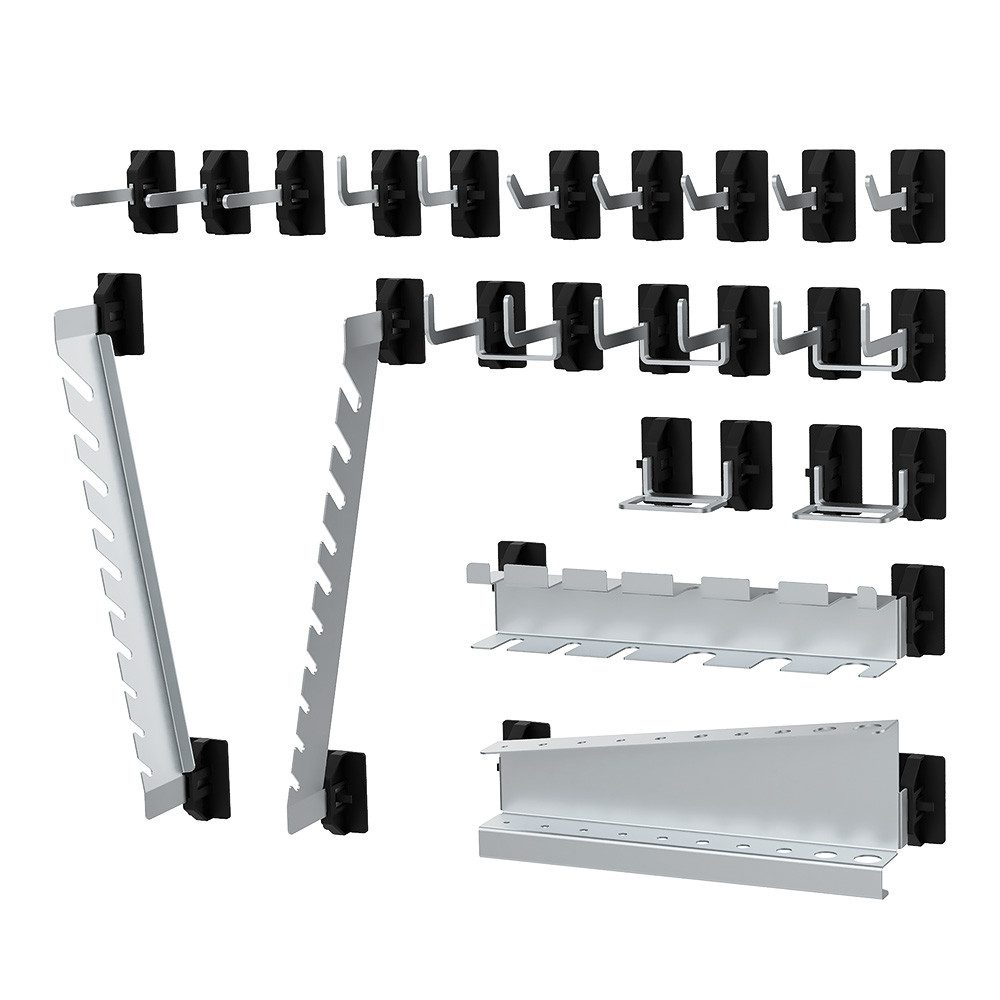 Simplaflex Lochwand SimplaClip Hakensortiment, mit 18 Haken, (Set, 18-tlg)