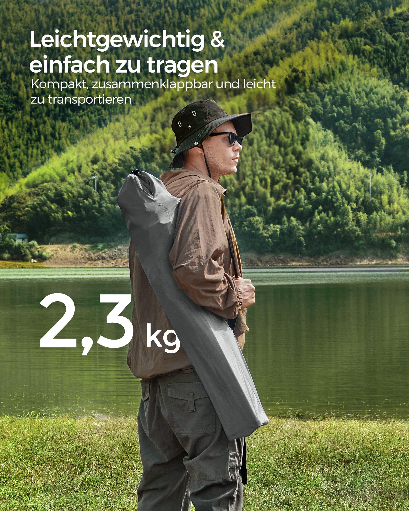 SONGMICS Campingstuhl, Klappstühle, 2er Set, bis 120 kg belastbar, Armlehnen, Getränkehalter