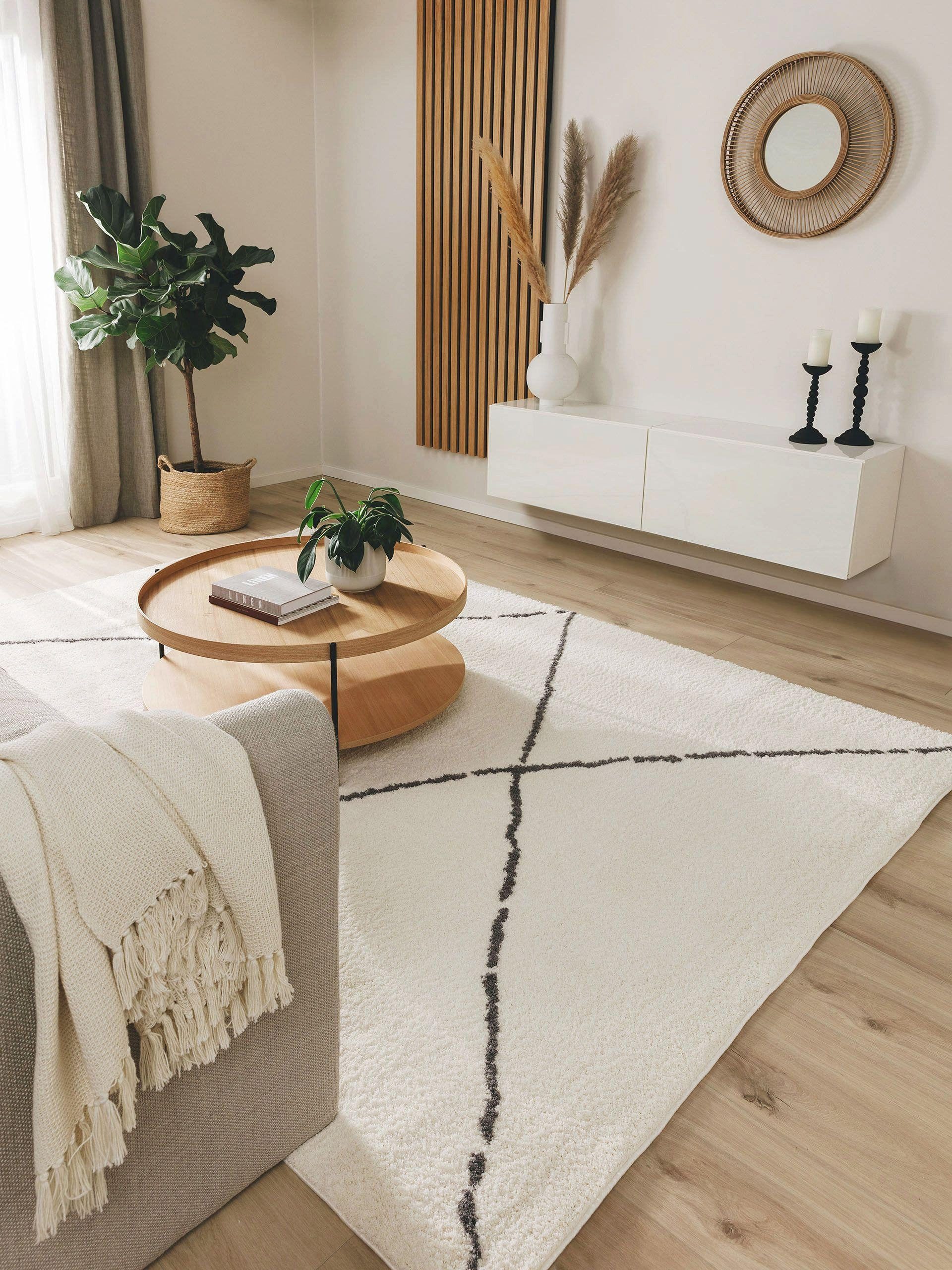 benuta Hochflor-Teppich Benno, rechteckig, Höhe: 21 mm, Kunstfaser, Berber, Ethno-Style, Wohnzimmer