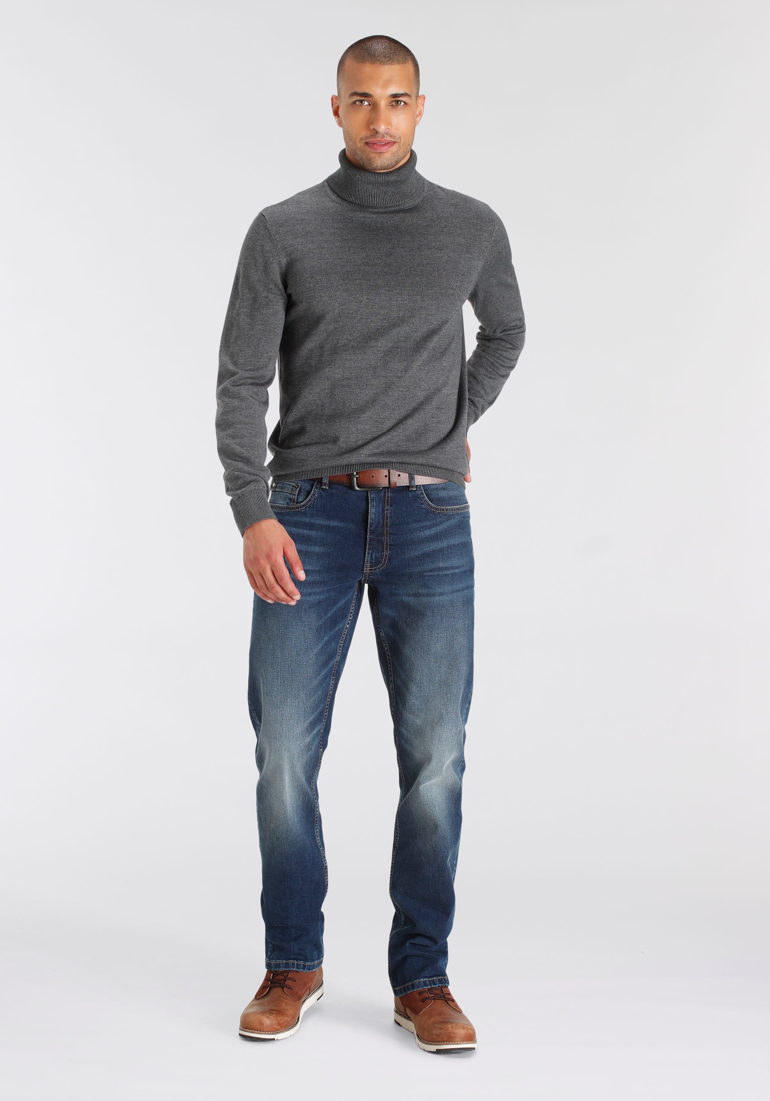 AJC Rollkragenpullover mit Rollkragen aus Rippstrick