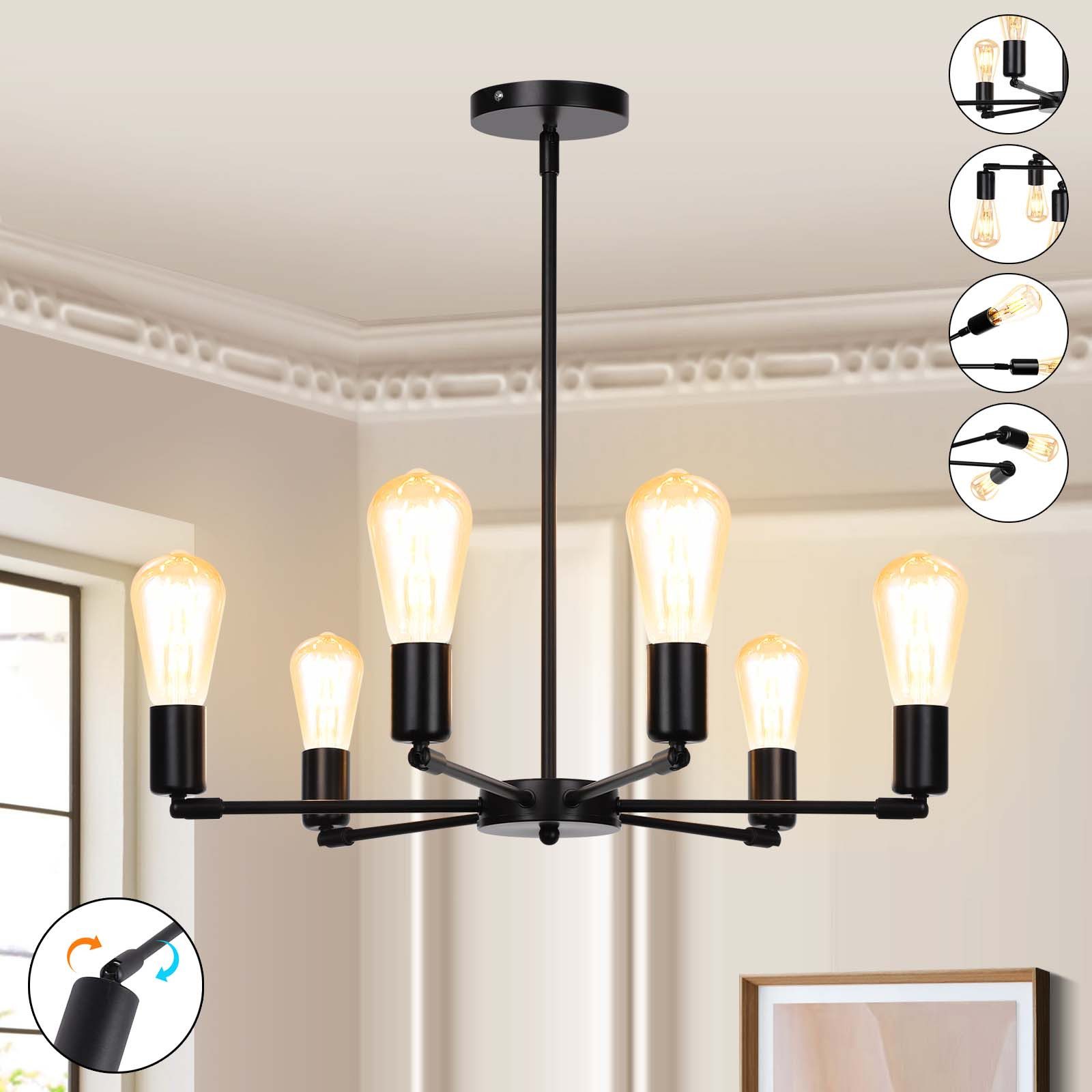 LMaxhome Deckenleuchte LED Deckenleuchten 6 Flammig E27 Modern Kronleuchter günstig online kaufen