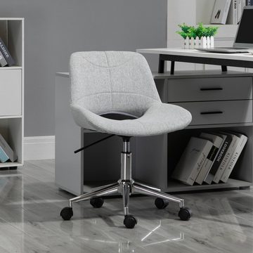 HOMCOM Schreibtischstuhl höhenverstellbarer Drehstuhl, Computerstuhl mit Leinenoptik (Bürostuhl, 1 St), bis 110 kg belastbar
