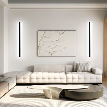 ZMH LED Wandleuchte Innen Wandlampe - 100CM Kaltweiß Schwarz Metall 32W Wohnzimmer Küche, ‎Wandmontage, LED fest integriert, 6500k, ‎Energieeffizient, Kein Flimmern, für Flur Wohnzimmer