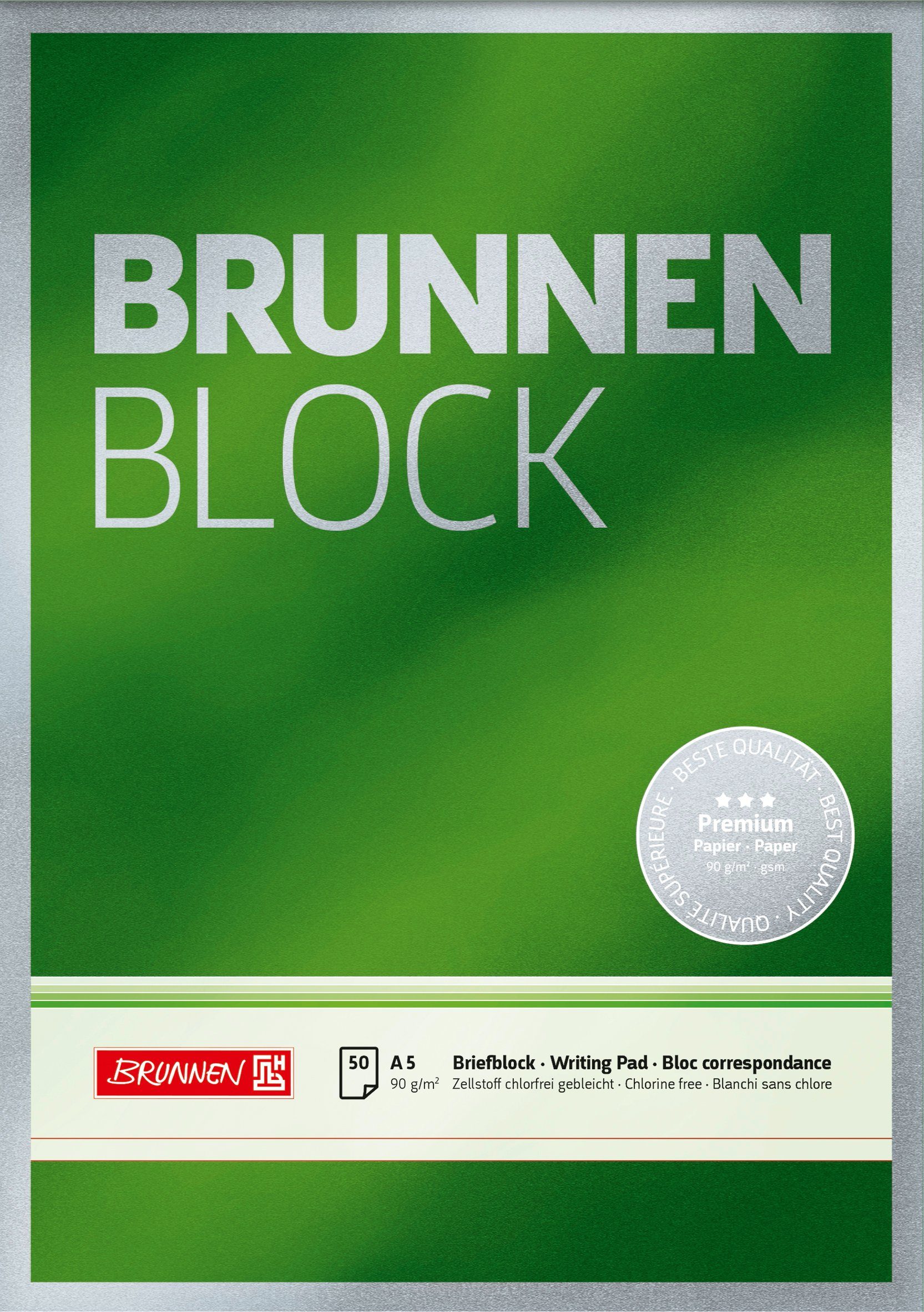 BRUNNEN Collegeblock BRUNNEN 1052326 BB A5 90g 50Bl unlin Premium