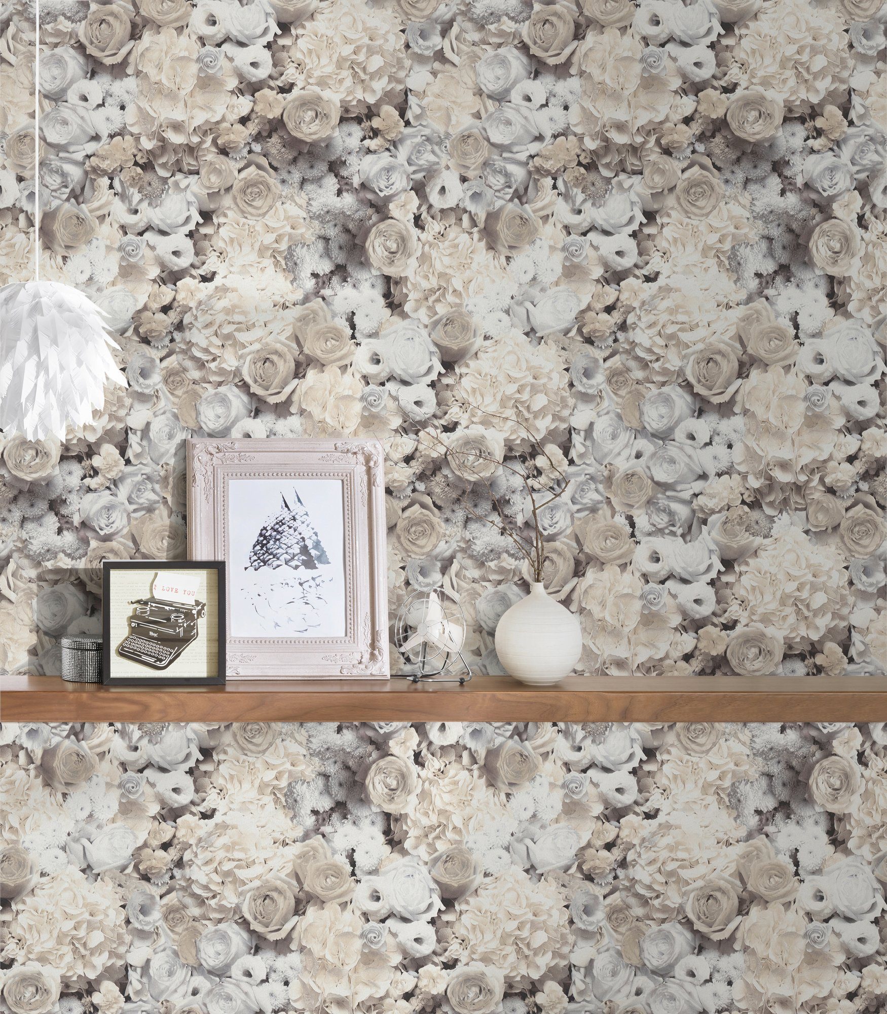 A.S. Création Vliestapete Trendwall, glatt, floral, Wald, botanisch, Glitzertapete Tapete Blumen Tapeten Wohnzimmer Schlafzimmer Küche Flur