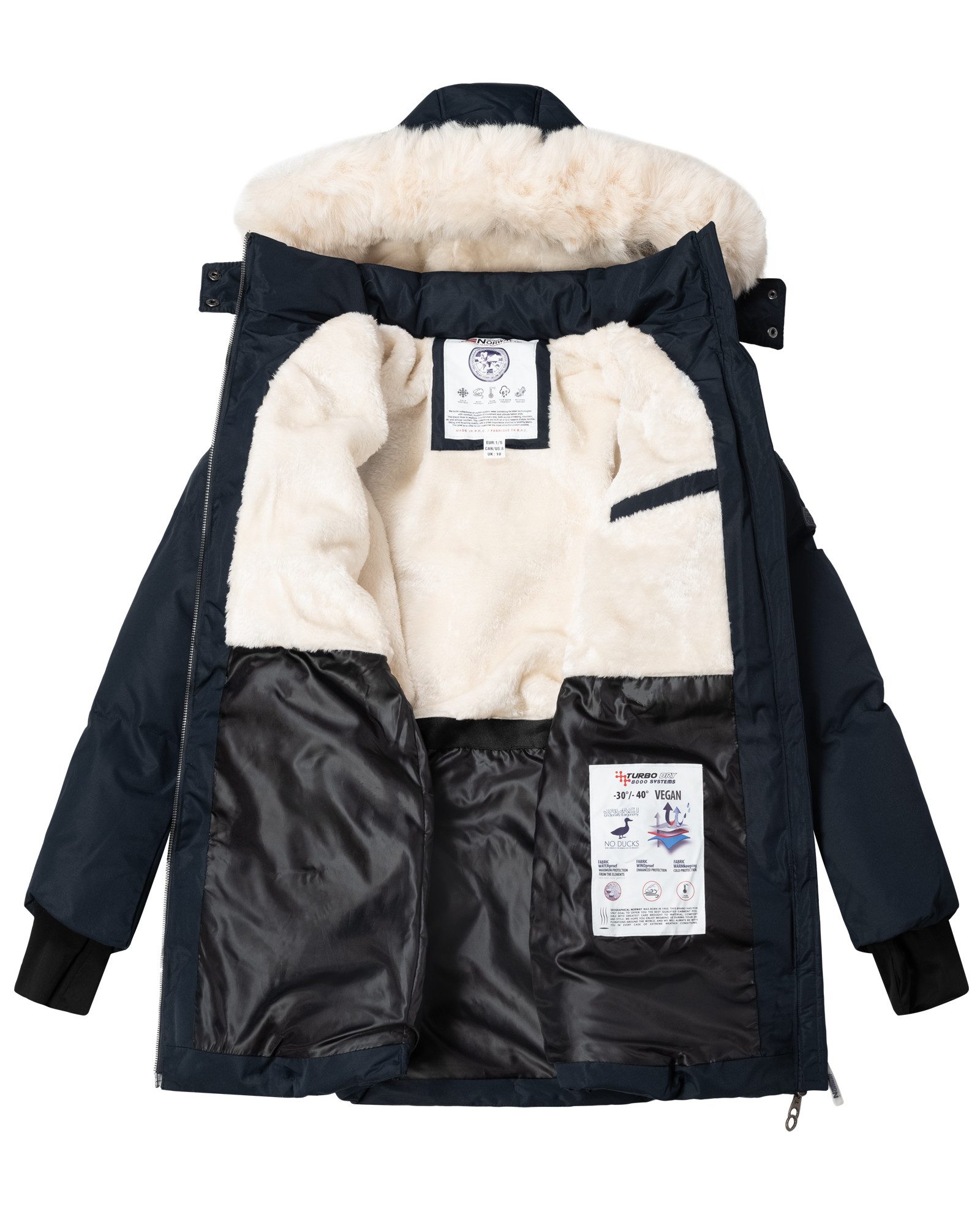 Geographical Norway Parka Damen Winter Jacke Mantel Parka Steppjacke Winterparka warm Outdoor