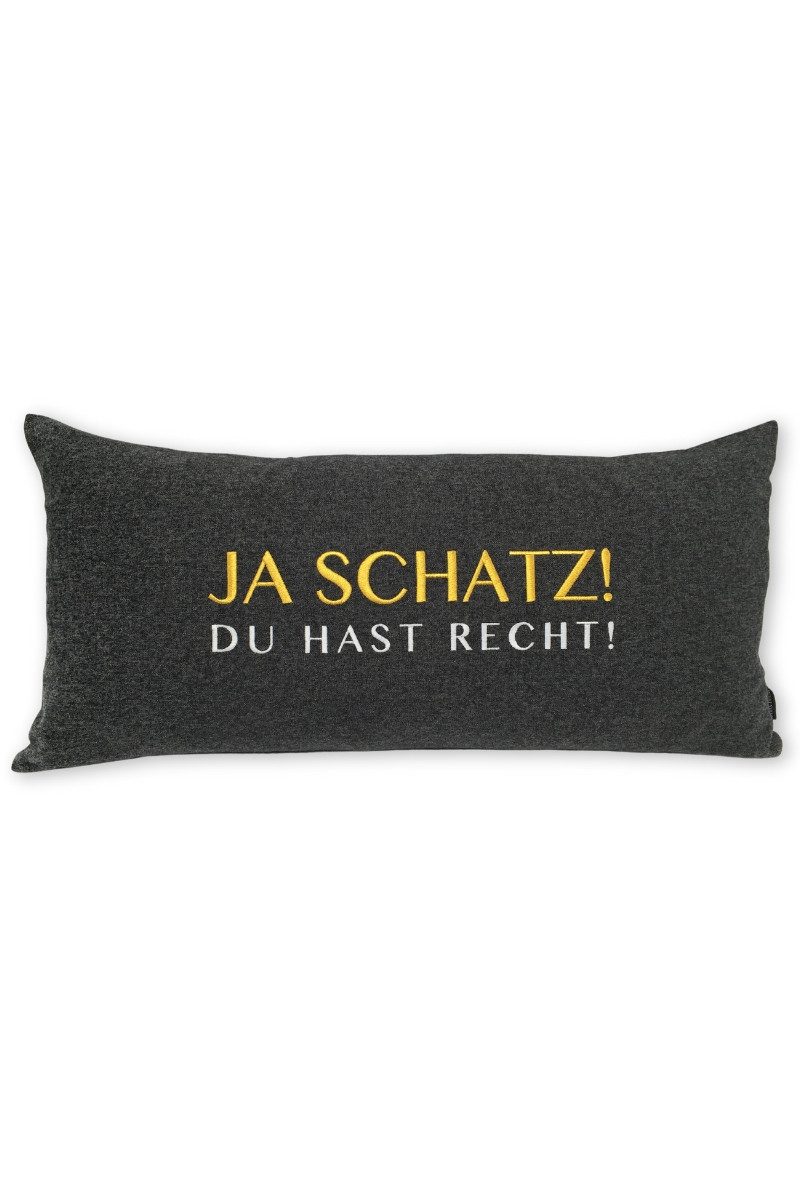 Steen Design Kissenhüllen Kissenhülle - JA SCHATZ - anthrazit