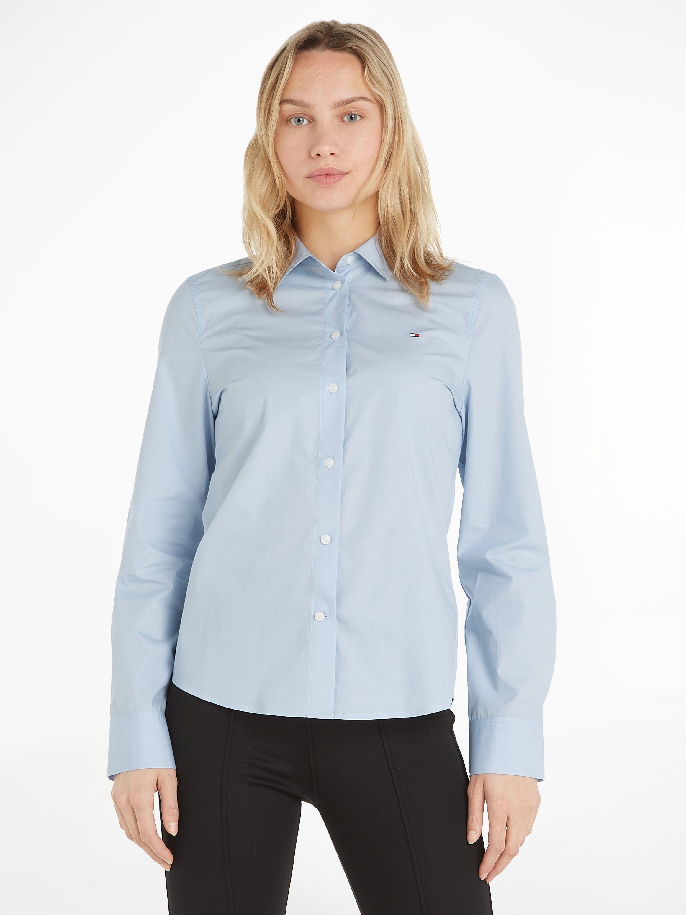 Tommy Hilfiger Hemdbluse ORGANIC CO REGULAR SHIRT LS mit kleiner  Logo-Stickerei auf der Brust