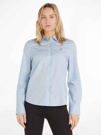 Tommy Hilfiger Hemdbluse ORGANIC CO REGULAR SHIRT LS mit kleiner Logo-Stickerei auf der Brust