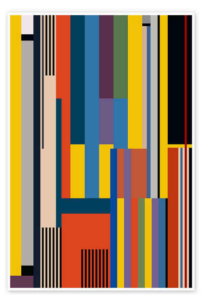 Posterlounge Poster THE USUAL DESIGNERS, Bauhaus Aufstieg, Wohnzimmer Modern Illustration