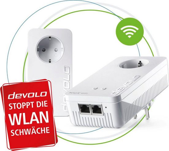 DEVOLO »Magic 2 WiFi ac Next Starterkit (2400Mbit, Powerline+WLAN, 3x LAN, Mesh)« Adapter
